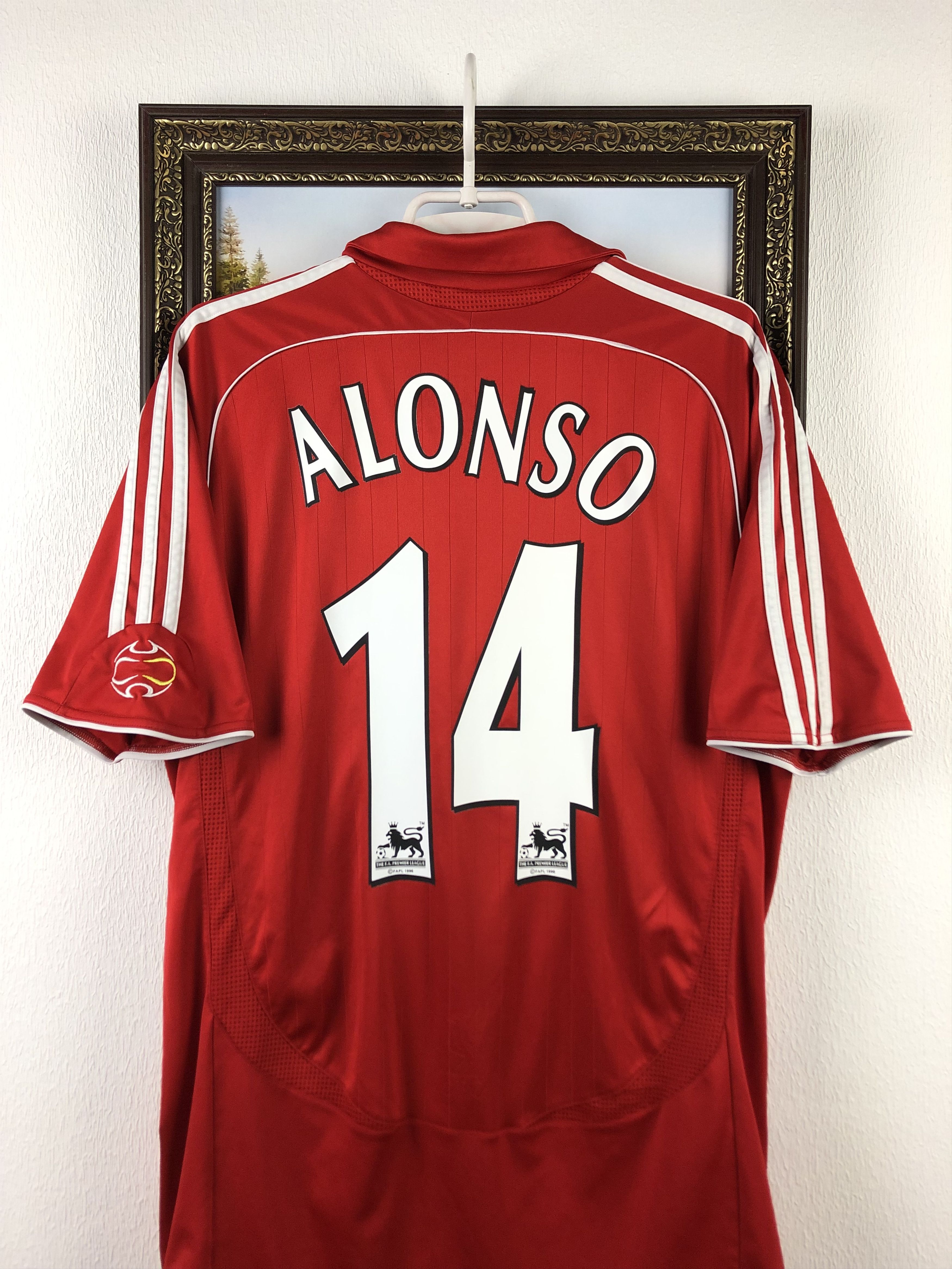Adidas Liverpool shirt 2006 Soccer #14 Alonso Adidas Jersey Size US L / EU 52-54 / 3 - 2 Thumbnail