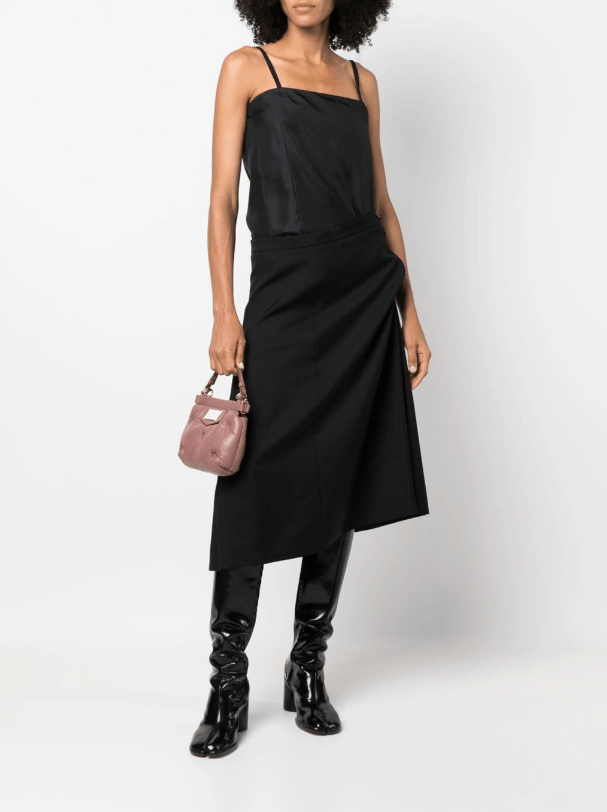 image of Aw23 Maison Margiela Reworked Wool Mid Dress 38 in Black, Women's (Size XS)