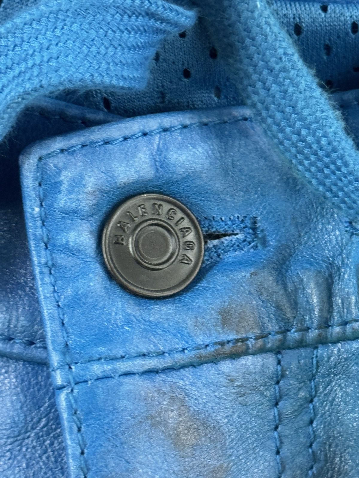 Balenciaga Balenciaga “mud show” blue leather biker pants Size US 36 / EU 52 - 8 Thumbnail