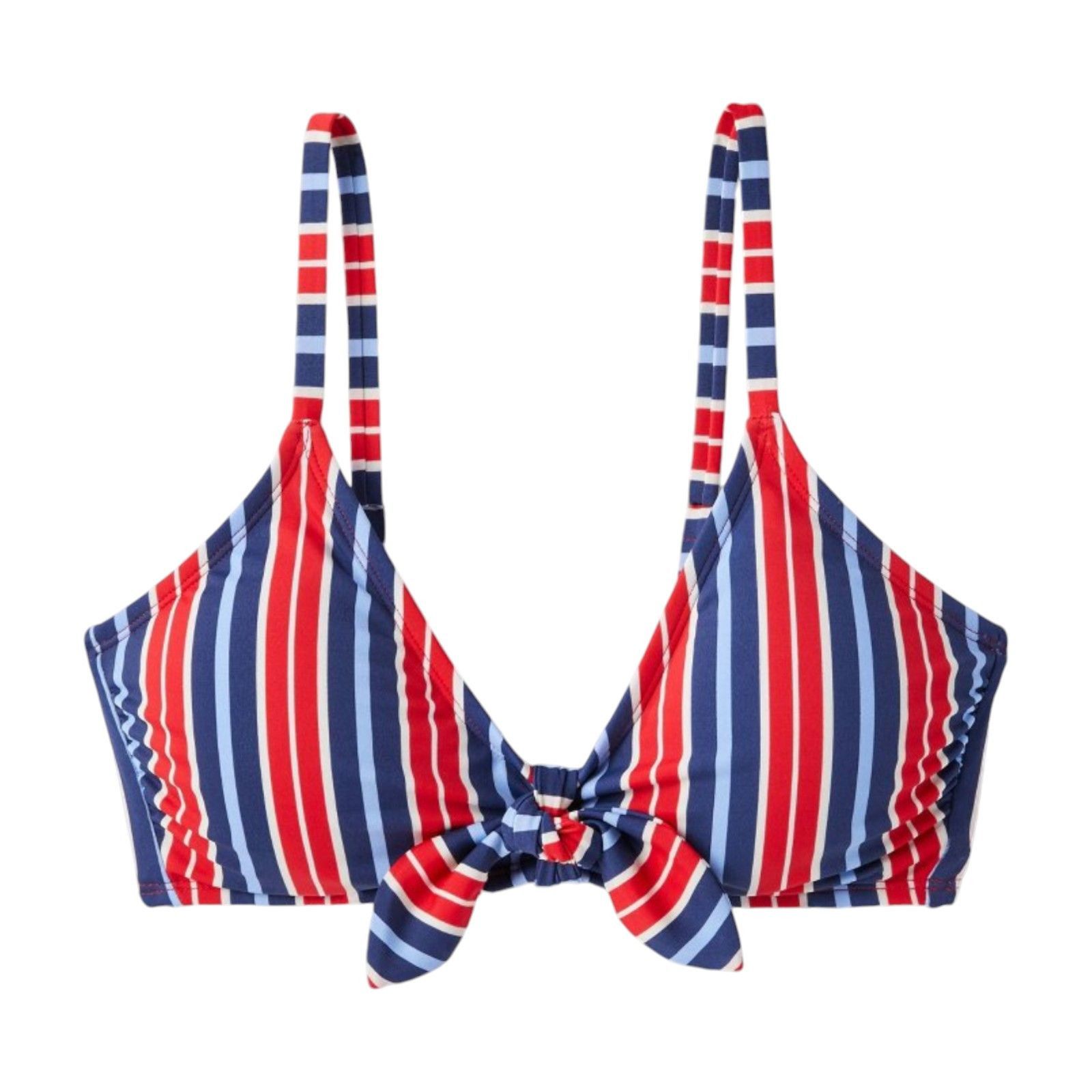 Other Kona Sol - Women's Striped Tie-Front Bralette Bikini Top - M Size ONE SIZE - 3 Thumbnail