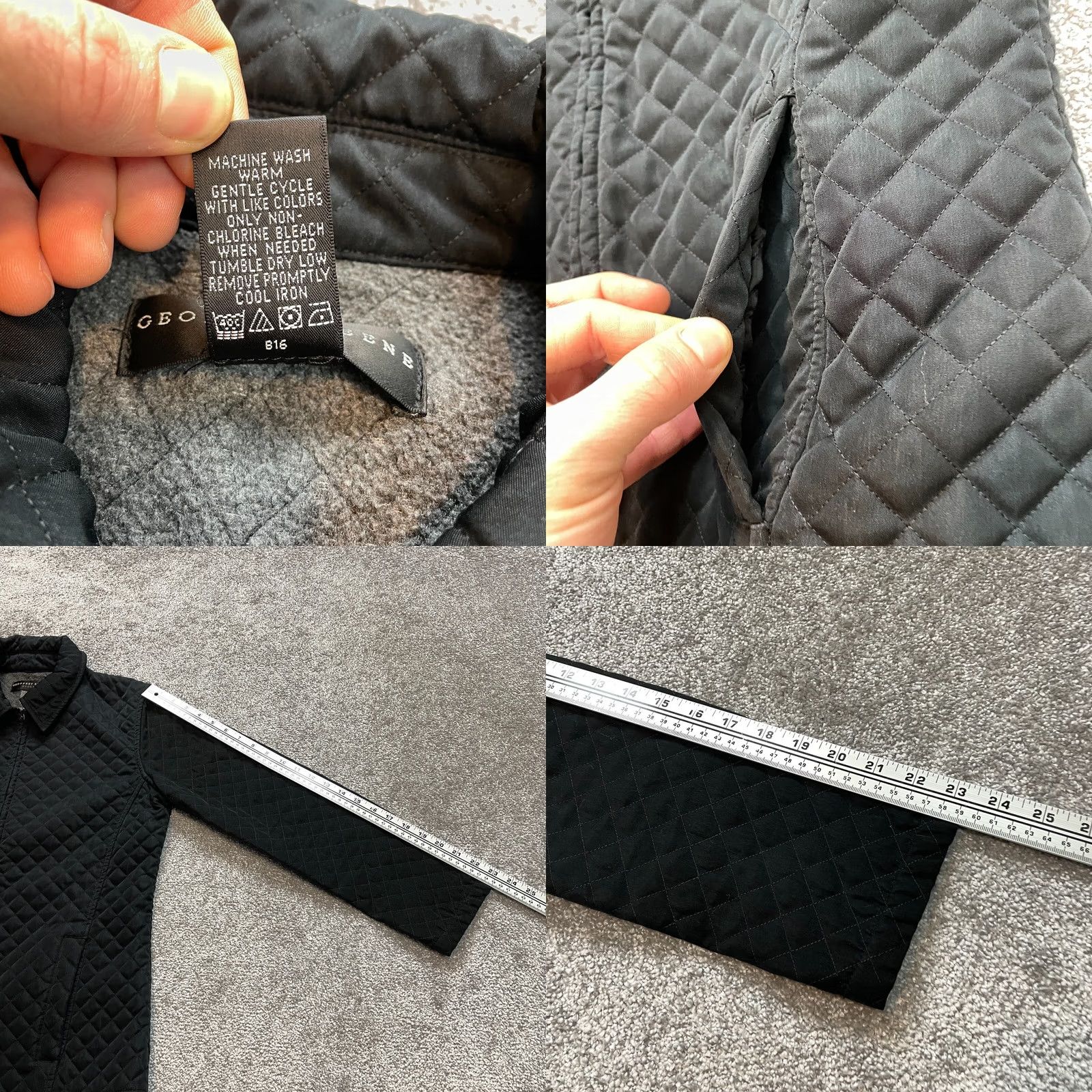 Geoffrey Beene Geoffrey Beene Sport Quilted Jacket Womens M Black Full Zip Pockets Collar Size M / US 6-8 / IT 42-44 - 8 Thumbnail
