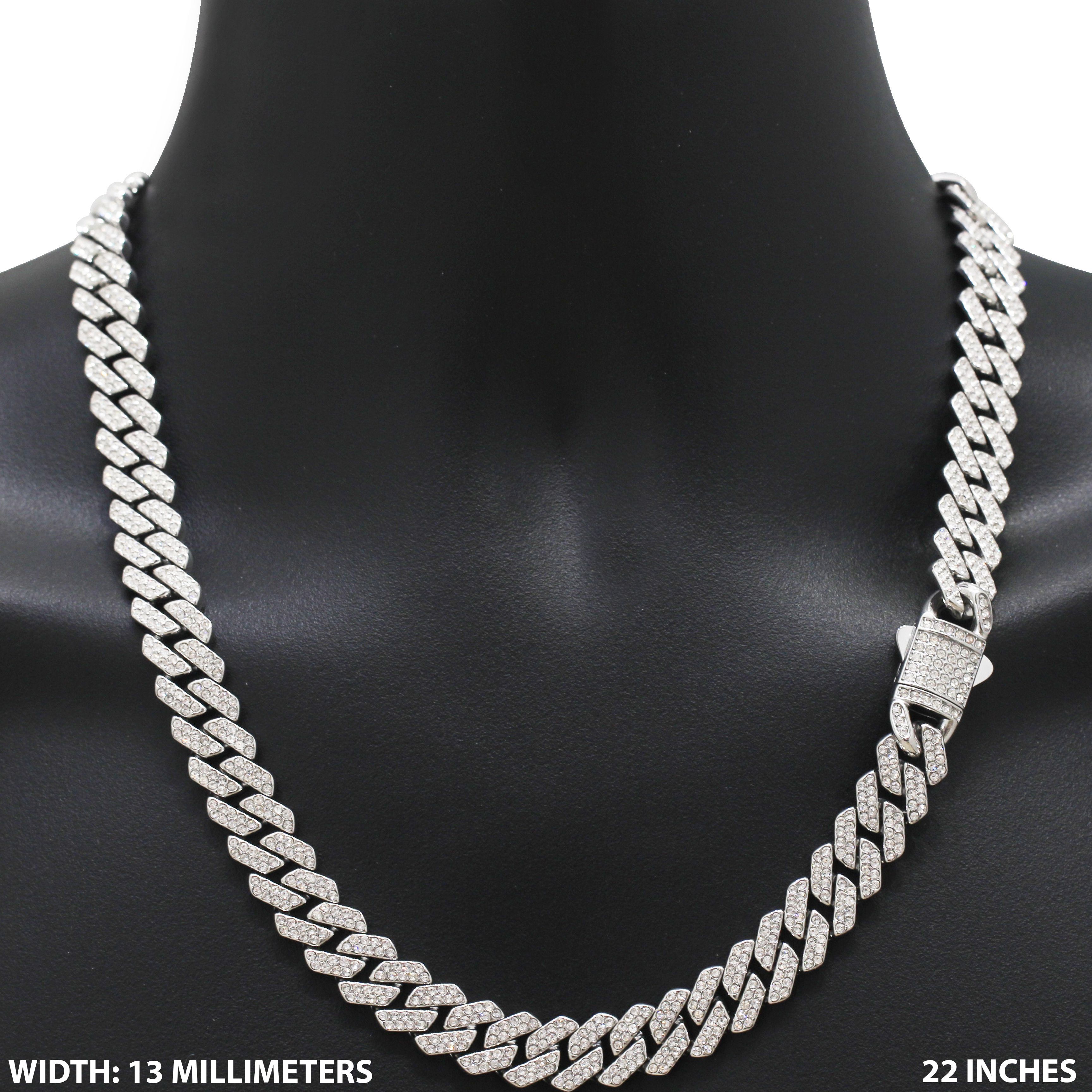 Other 316L SS AAA CZ 13mm Cuban Link Chain Necklace 22” Size ONE SIZE - 1 Thumbnail