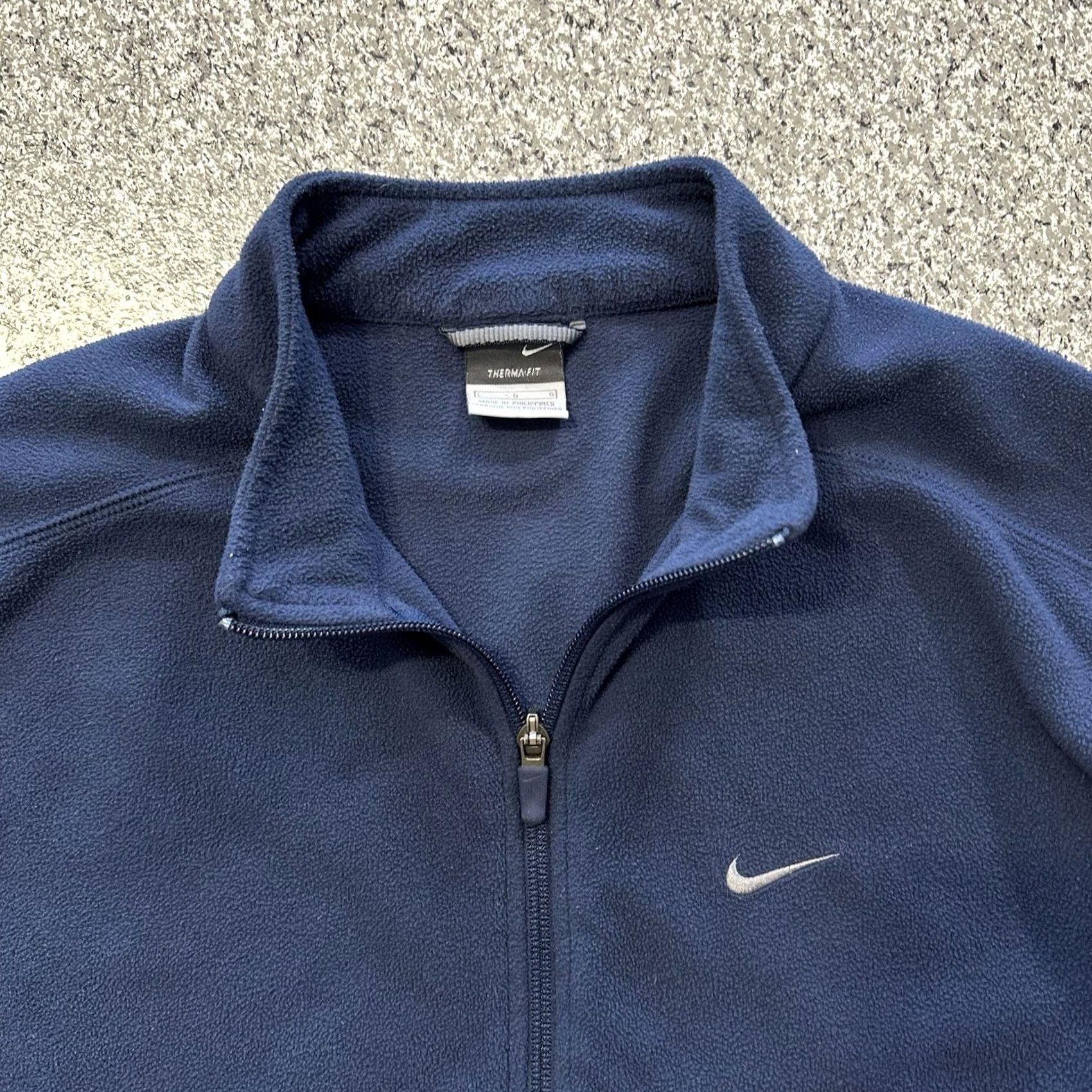 Nike VINTAGE Nike Therma Pullover Mens L 1/4 Zip Fleece Blue Long Sleeve Mock Neck Black? Size US L / EU 52-54 / 3 - 3 Thumbnail