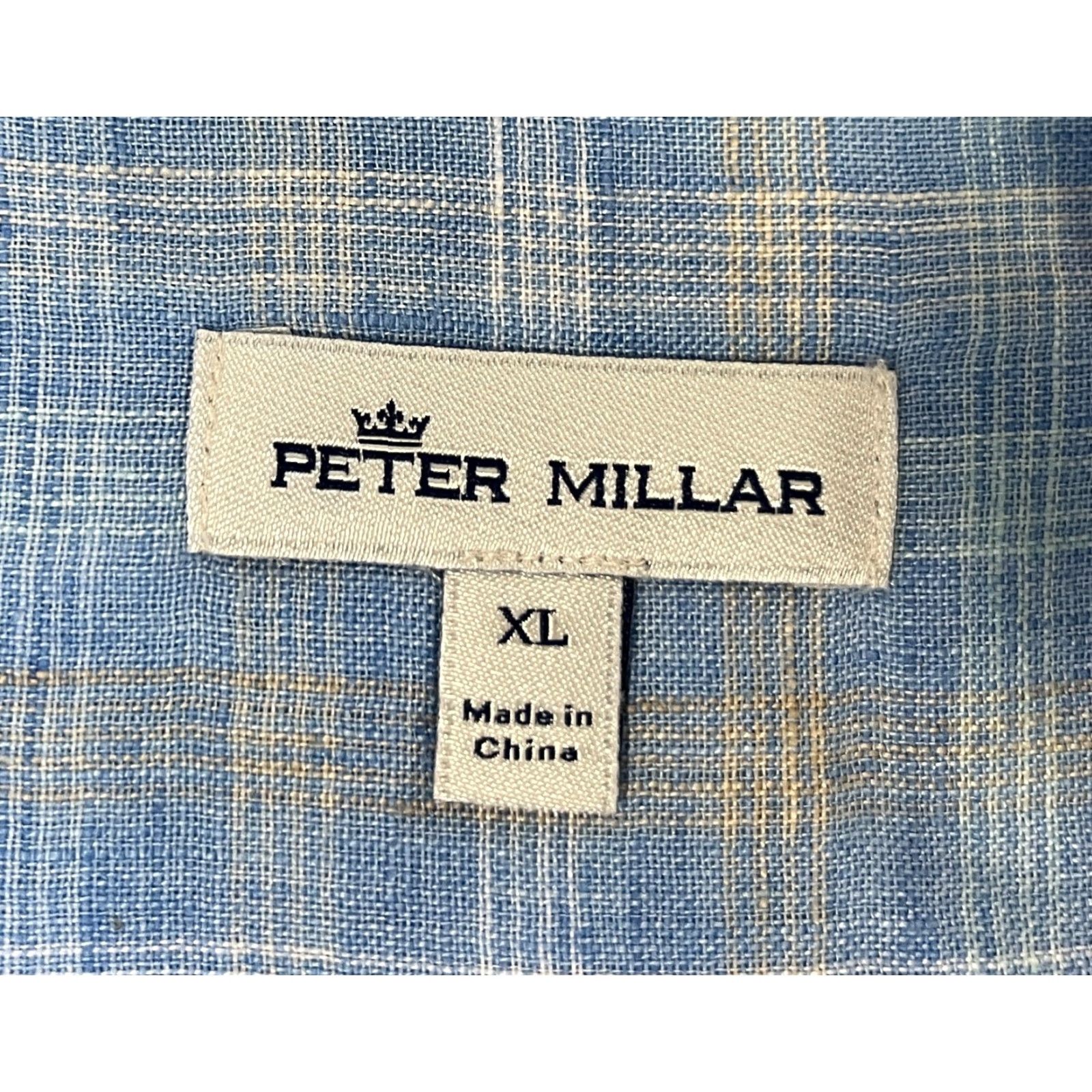 Peter Millar Peter Millar Seaside Duxbury Beach Linen Sport Shirt Plaid XL Blue Mens Button-Up Shirt Size US XL / EU 56 / 4 - 6 Thumbnail
