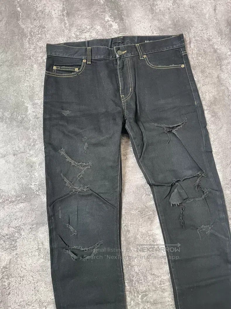 Saint Laurent Paris Saint Laurent Paris Black Large Destroyed Denim Pants with Size US 32 / EU 48 - 2 Thumbnail