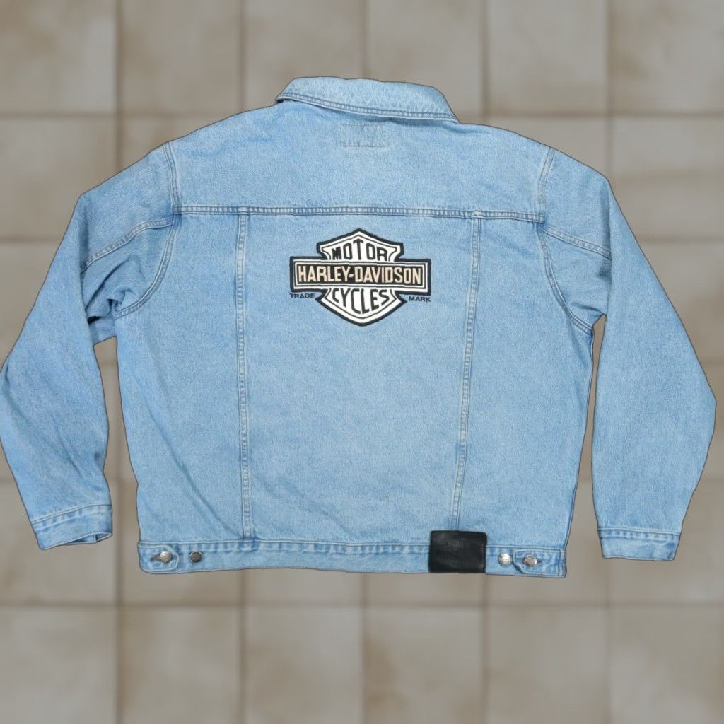 Harley Davidson Harley-Davidson Jacket Mens XL Blue Denim Trucker Bar Shield Motorcycle Size US XL / EU 56 / 4 - 1 Thumbnail