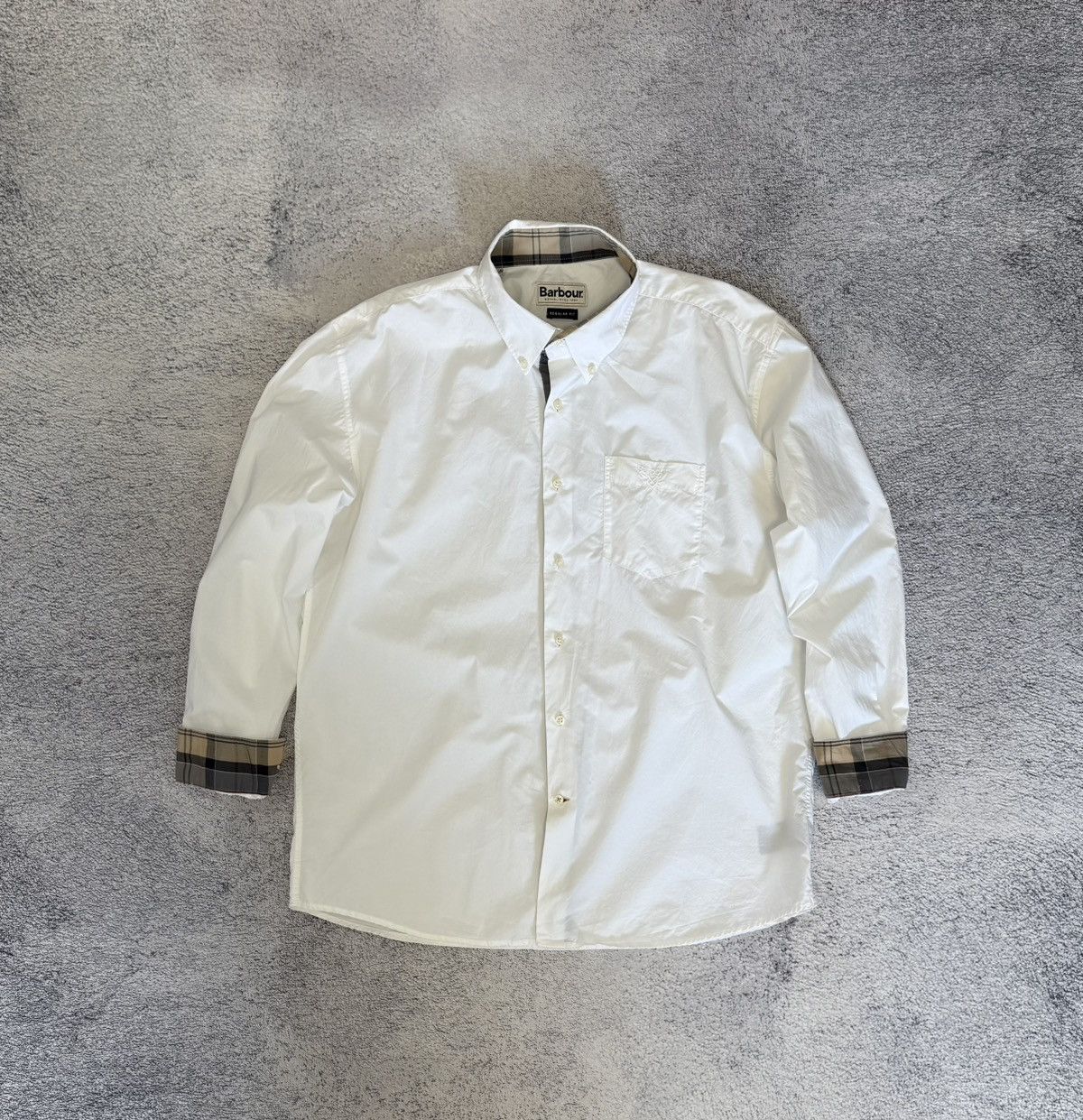 Barbour Barbour Shirt White Button Down Check Trim Logo Men EUXL USL Size US L / EU 52-54 / 3 - 4 Thumbnail