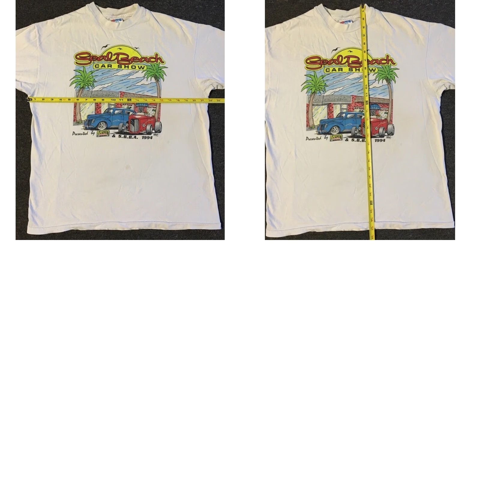Vintage VINTAGE Seal Beach Car Show Shirt M White 90s Distressed Grunge Car Theme Mens Size US M / EU 48-50 / 2 - 10 Thumbnail