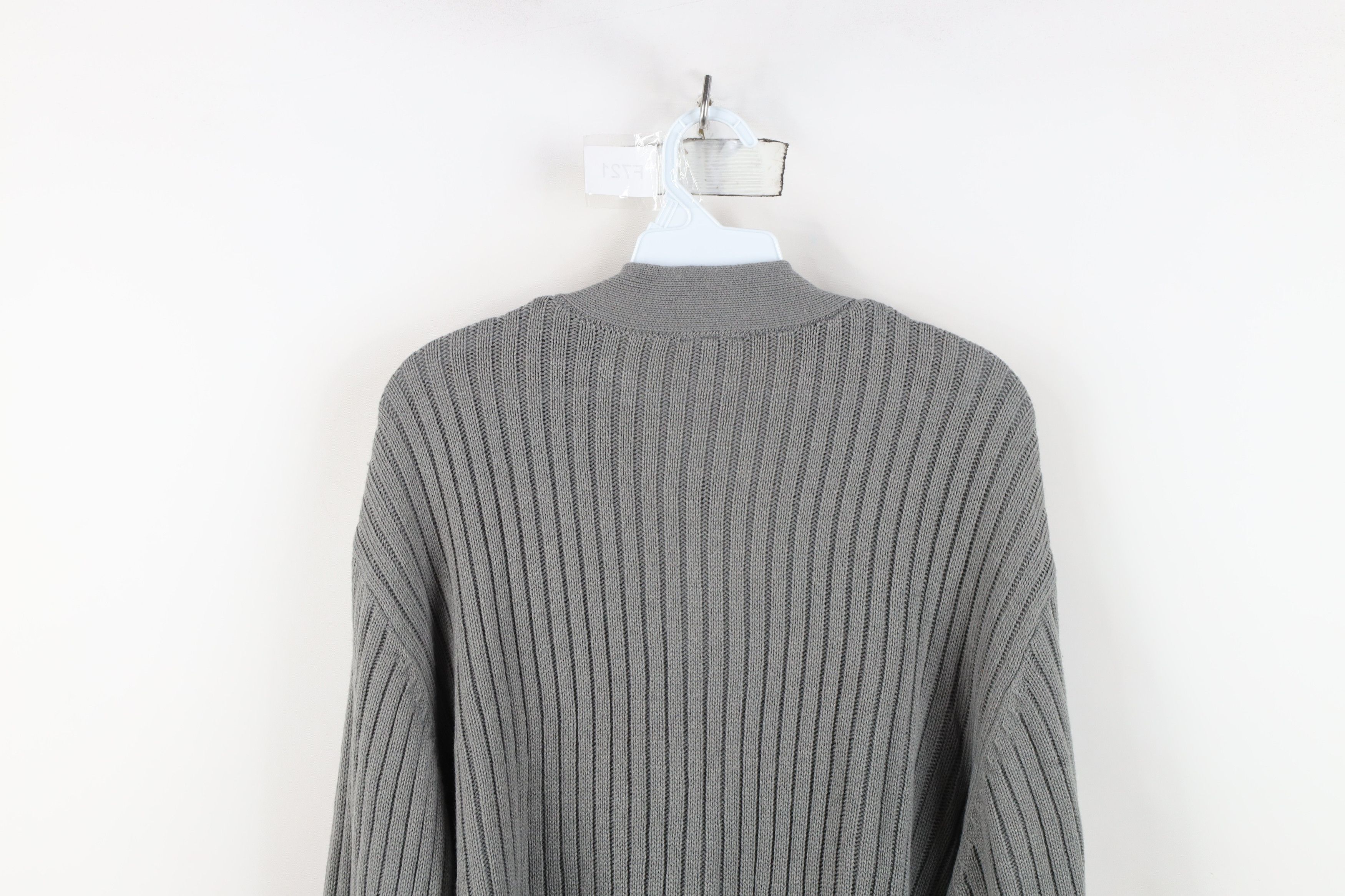 Vintage Deadstock Vintage 90s Streetwear Ribbed Cardigan Sweater Size US L / EU 52-54 / 3 - 9 Thumbnail