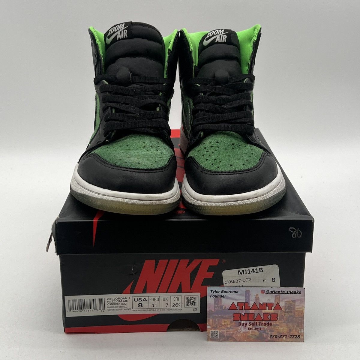 Nike Air Jordan 1 high zoom zen green Size US 8 / EU 41 - 2 Thumbnail