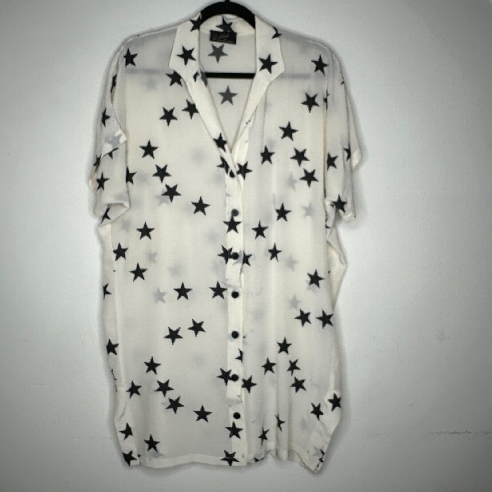 Other Ninivah Khomo Cream Black Star Button Short Sleeve Tunic OS Size XL / US 12-14 / IT 48-50 - 9 Thumbnail