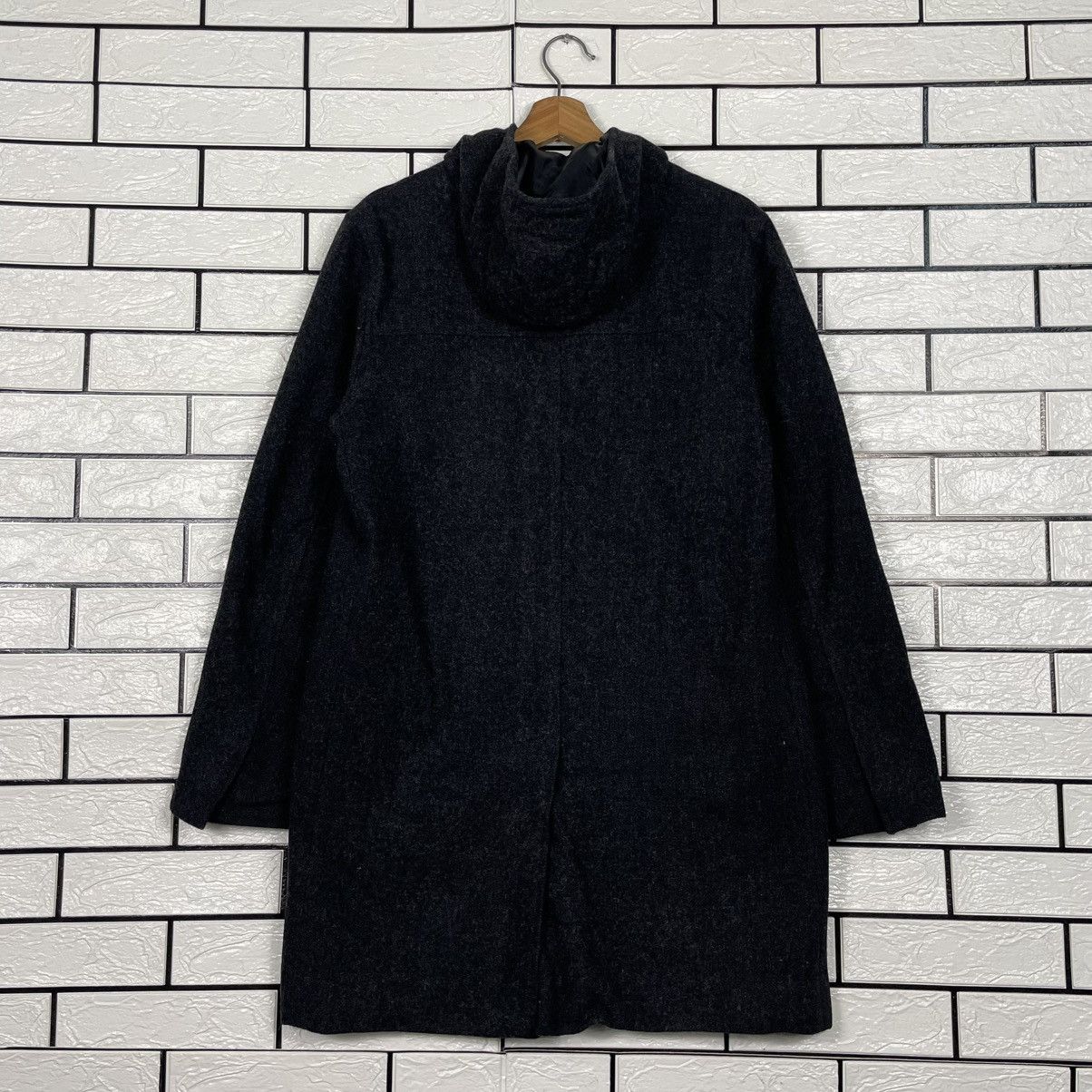 Michel Klein Michel Klein Homme Paris Black Wool Hooded Overcoat Size US M / EU 48-50 / 2 - 8 Thumbnail