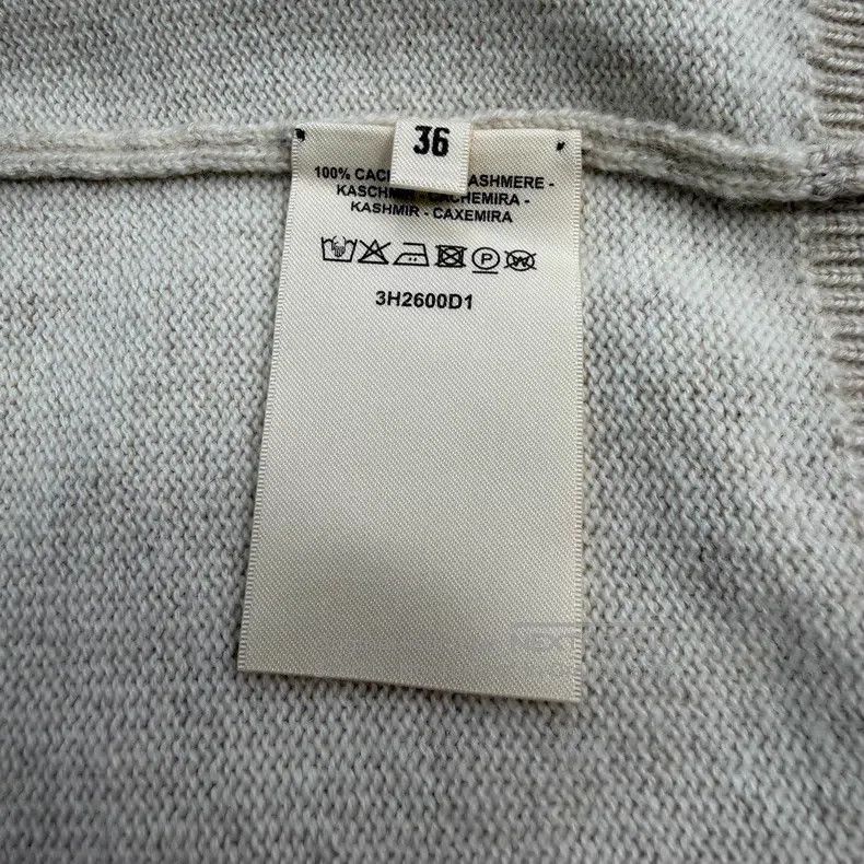 Hermes Hermes Oatmeal color metallic logo cashmere short-sleeved Size XS / US 0-2 / IT 36-38 - 6 Thumbnail