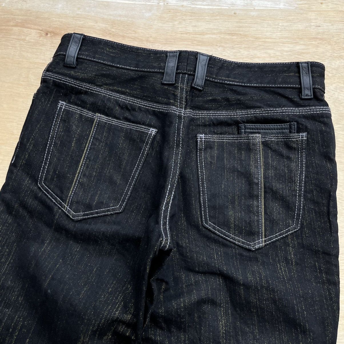 Studio D'Artisan ARTISAN DENIM BLACK GOLD LEATHER COIN POCKET JAPANESE BRAND Size US 31 - 9 Thumbnail