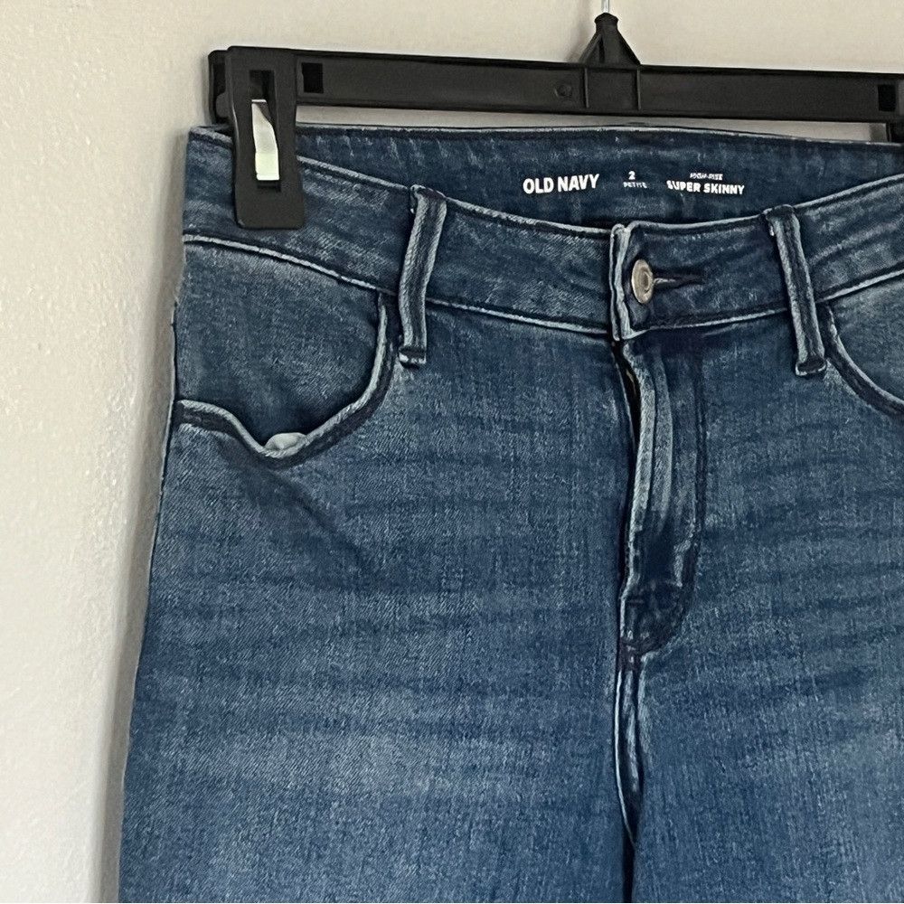 Old Navy Old Navy High Rise Super Skinny Jeans Blue Small 2 Petite Size 24" / US 00 / IT 34 - 2 Thumbnail