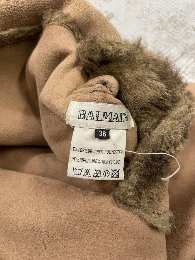 Balmain 1990s Balmain Faux Fur Reversible Jacket Size S / US 4 / IT 40 - 12 Thumbnail