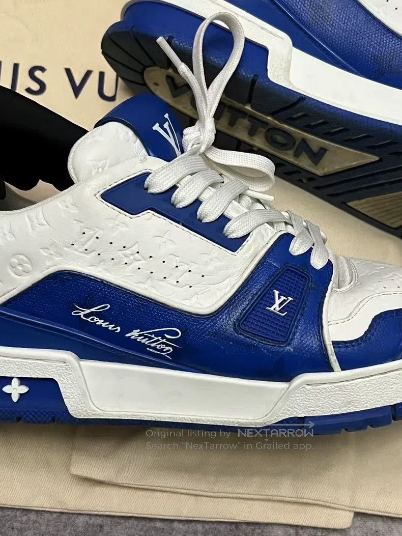Louis Vuitton Louis Vuitton Blue and White Trainer Casual Shoes Size US 7 / EU 40 - 3 Thumbnail