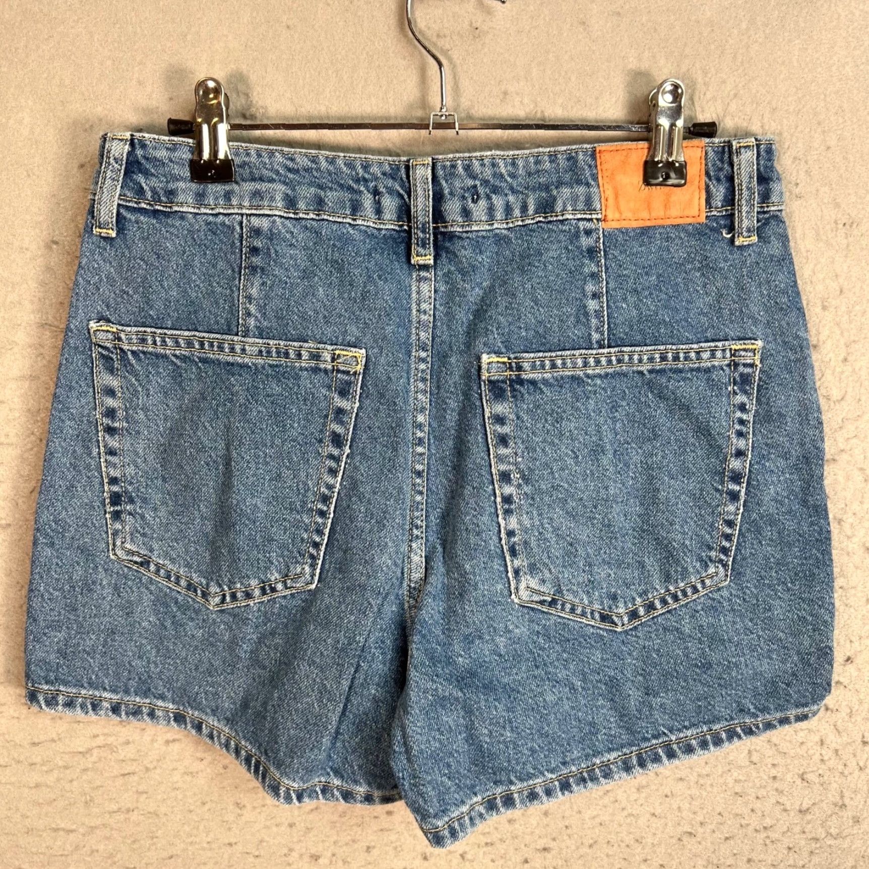 Zara Zara Womens Small Blue Denim Asymmetrical Wrap High-Rise Shorts 100% Cotton Size 28" / US 6 / IT 42 - 2 Thumbnail