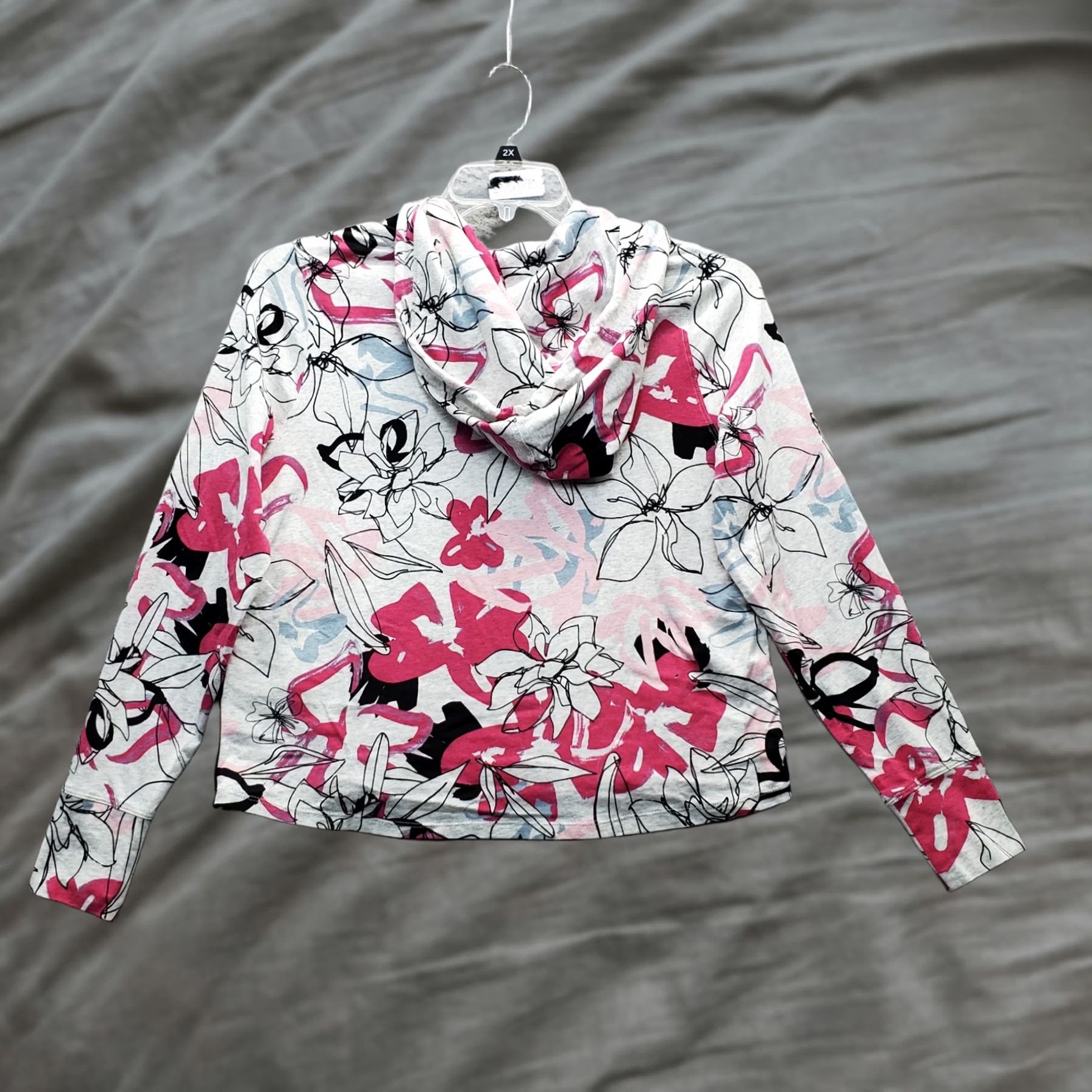 Calvin Klein Calvin Klein Performance Hoodie Womens XS Multicolor Floral Cotton Stretch Drawstring Hoodie Size XS / US 0-2 / IT 36-38 - 1 Thumbnail