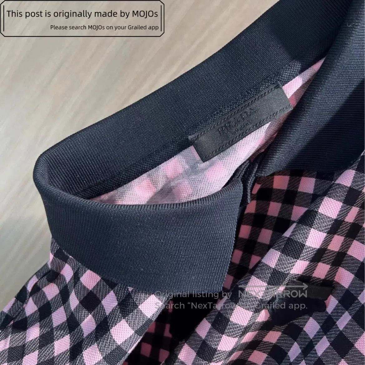 Prada Prada triangle label black pink plaid polo. Size US XL / EU 56 / 4 - 4 Thumbnail