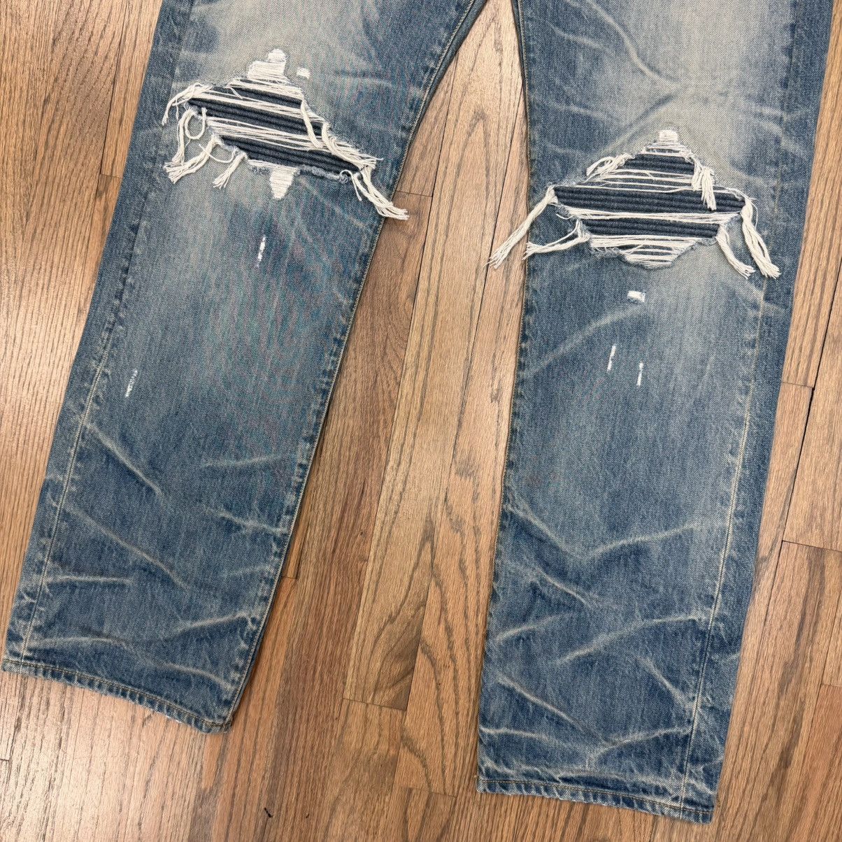 Amiri Amiri Pleated Denim Straight MX1 Jean Honeycomb Indigo Size US 30 / EU 46 - 4 Thumbnail