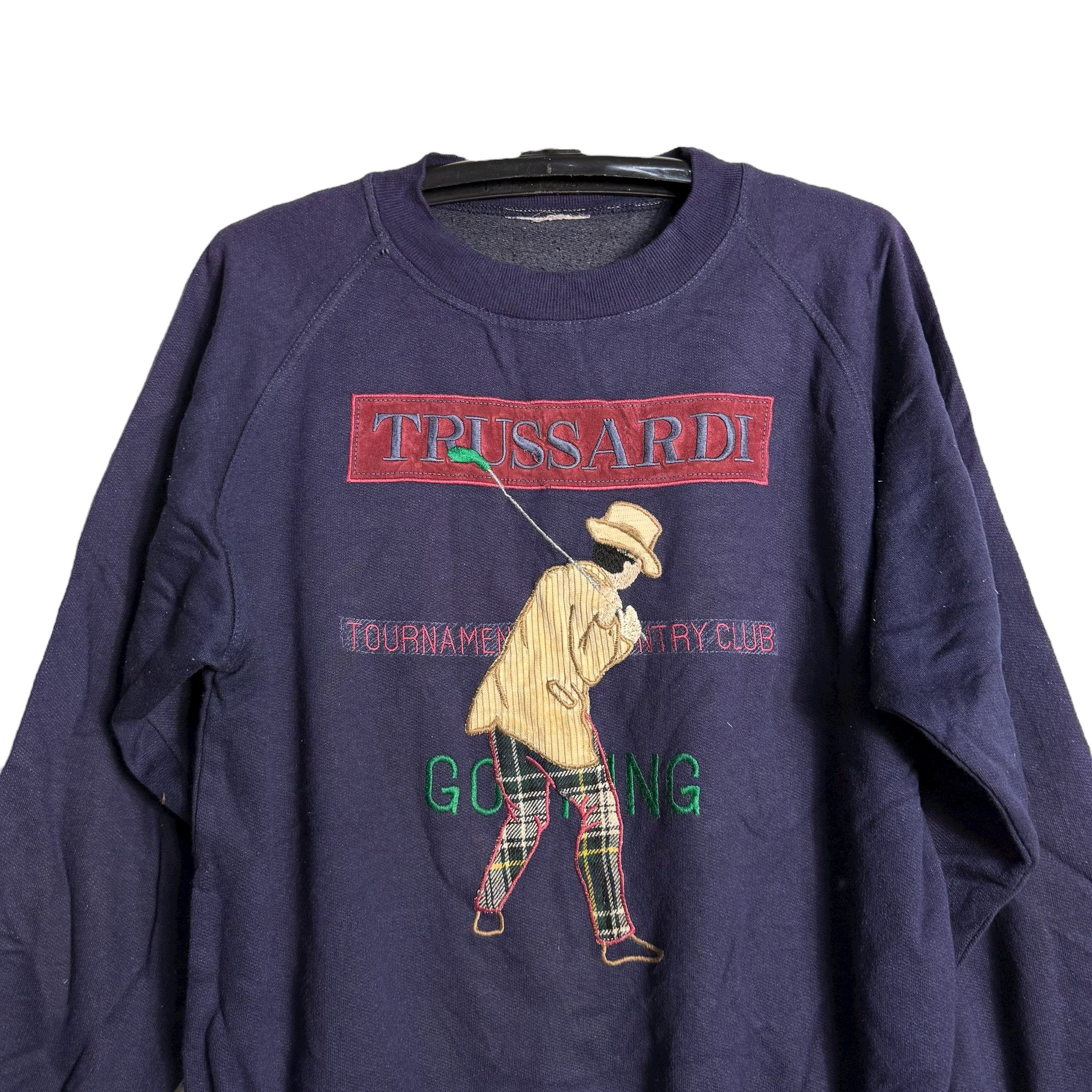 Trussardi 🔥RARE🔥Vintage Trussardi Golfing Club Embroidery Sweatshirt Size US L / EU 52-54 / 3 - 2 Thumbnail