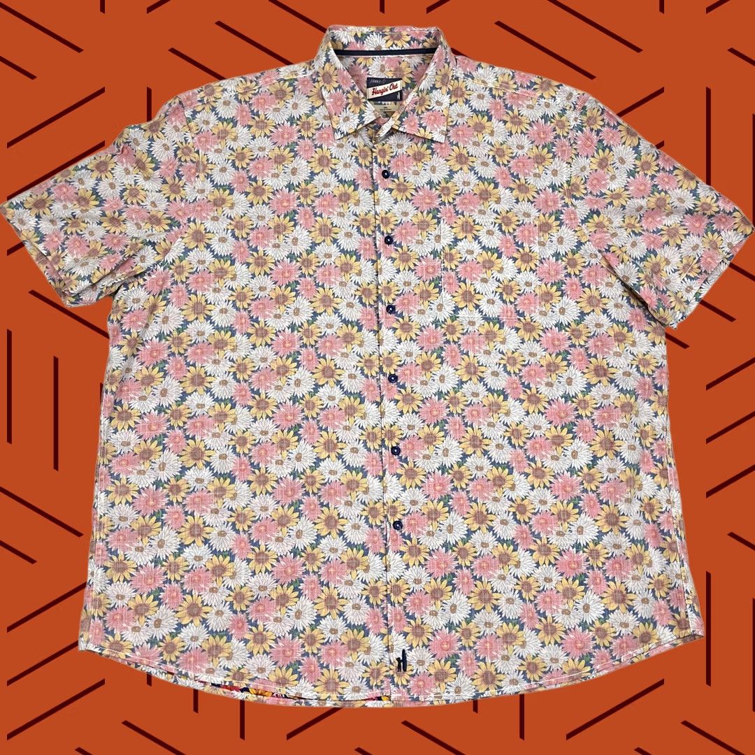 johnnie-O VINTAGE Johnnie O Shirt Mens 2XL Pink Floral Hawaiian Button Up Preppy Size US XXL / EU 58 / 5 - 1 Thumbnail