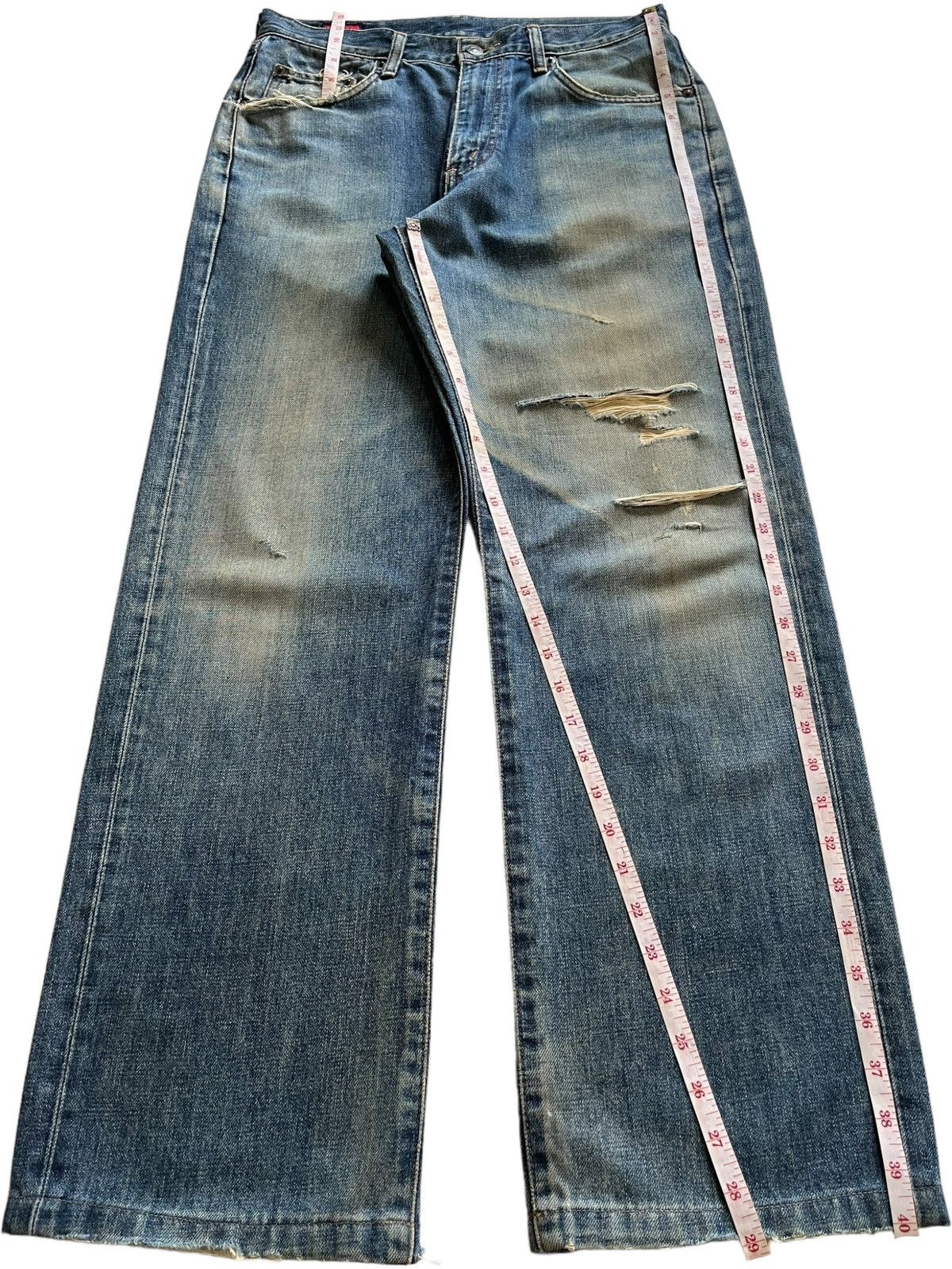 Edwin × Japanese Brand Vintage Japanese Edwin Mud Wash Distressed Baggy Jeans Size US 30 / EU 46 - 12 Thumbnail