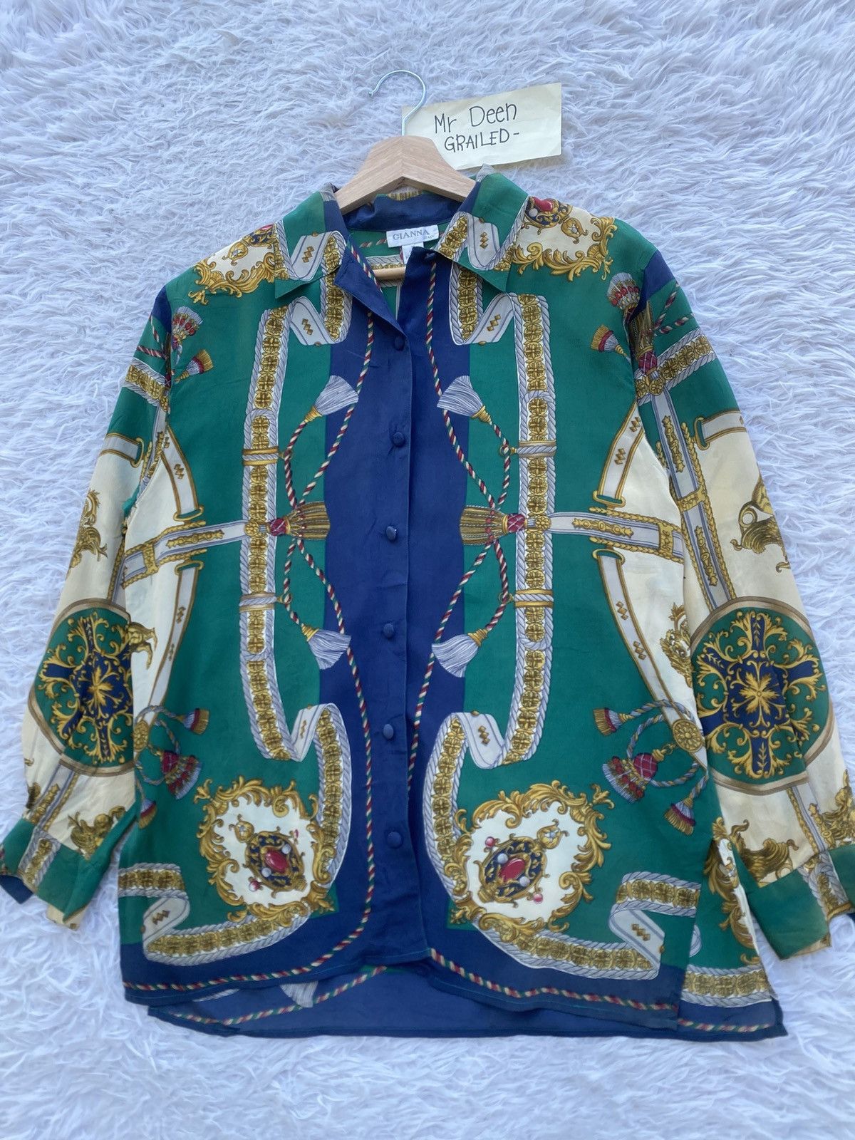 Vintage Rare Vintage Gianna Italy Silk Blouse Size M / US 6-8 / IT 42-44 - 6 Thumbnail
