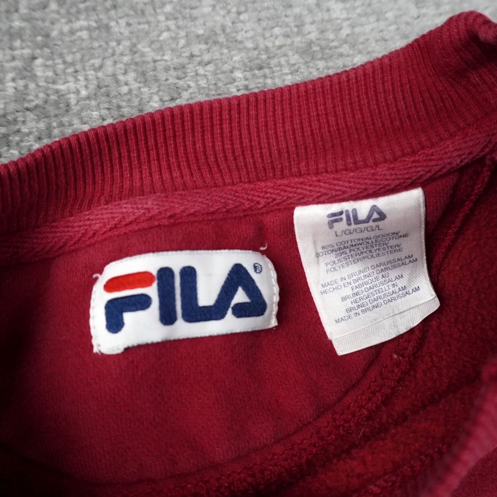 Fila VINTAGE FILA Logo Spellout Mens Large Red Long Sleeve Pullover Sweatshirt Size US L / EU 52-54 / 3 - 5 Thumbnail