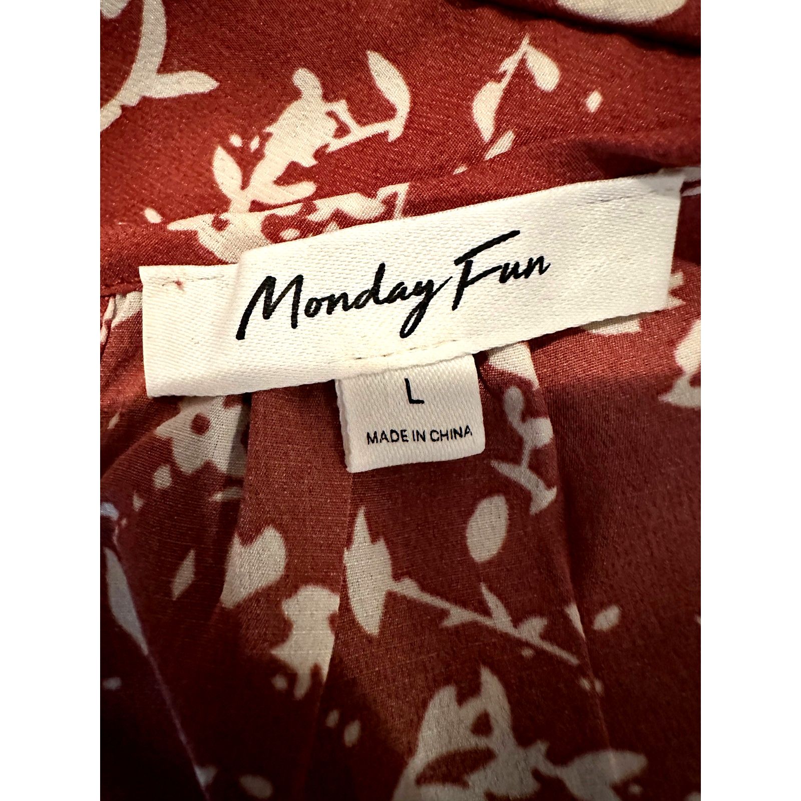 Other Monday Fun Kaden Pleated Cap Sleeve Blouse Rust/Cream M Size M / US 6-8 / IT 42-44 - 9 Thumbnail