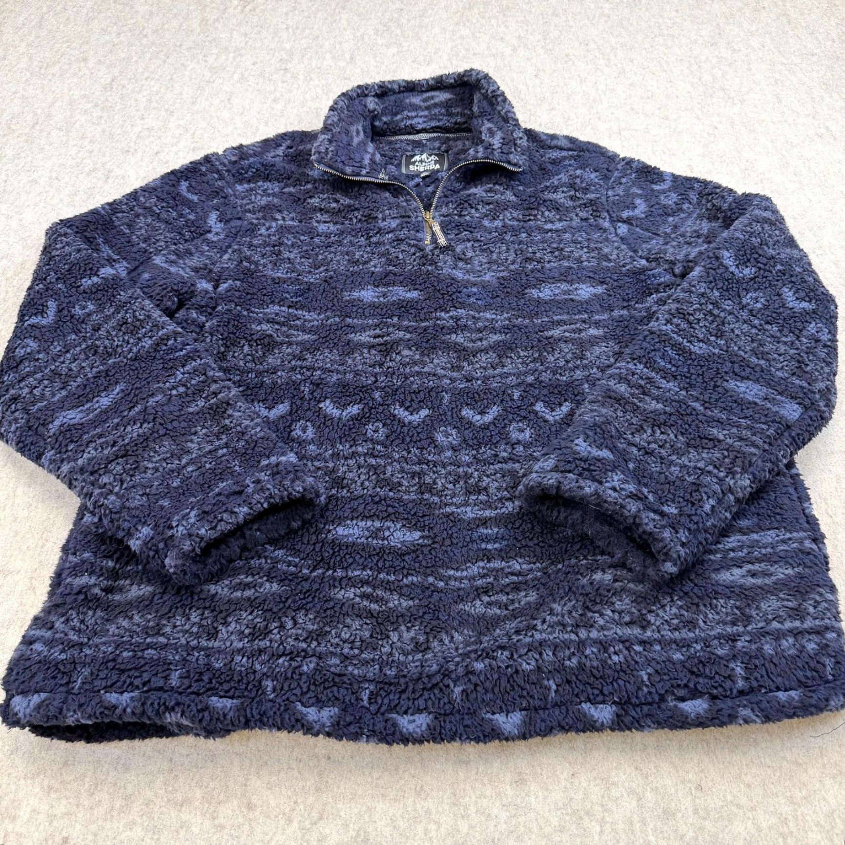 Vintage Alpine Sherpa Sweater Mens 2XL Blue Sherpa Fleece 1/4 Zip Pullover Mock Neck Casual 2XL Mens Sweater Blue Alpine Sherpa Size US XXL / EU 58 / 5 - 2 Thumbnail