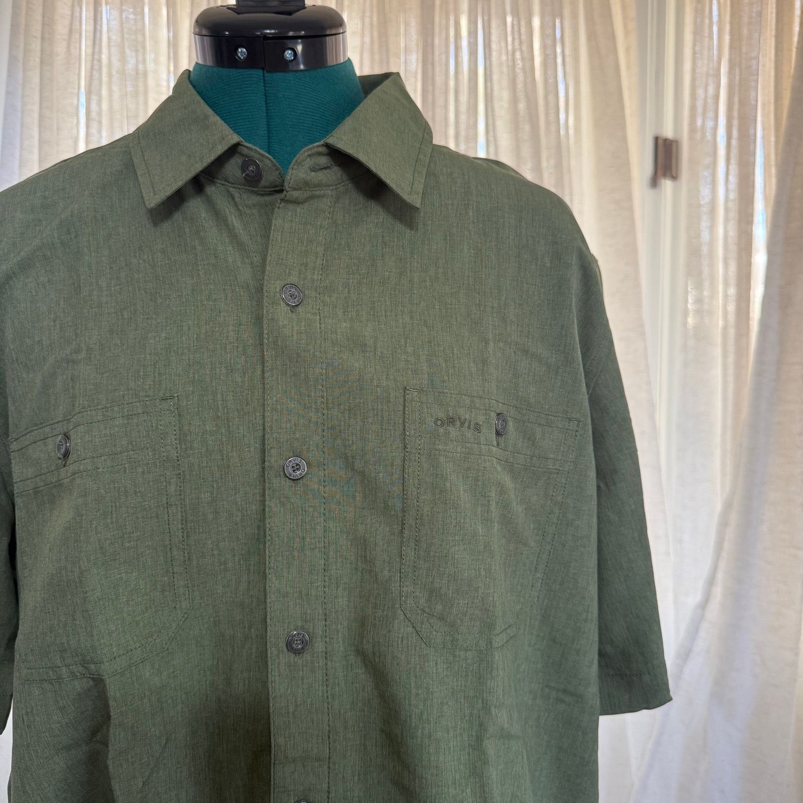 Orvis Orvis Green Short Sleeve Button-Up Shirt | Sz L Size US L / EU 52-54 / 3 - 3 Thumbnail