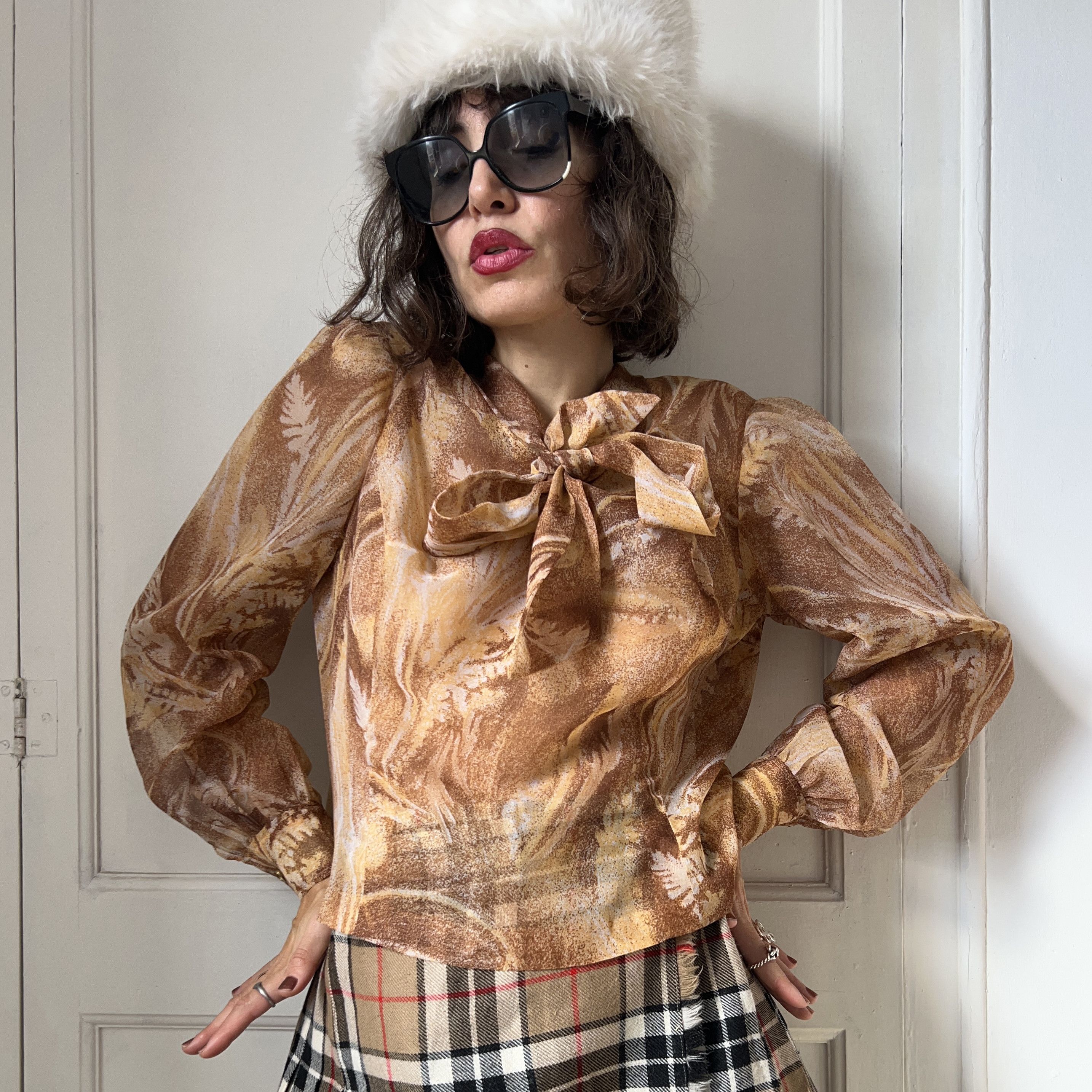 Vintage Vintage 70s Abstract Floral Blouse Size S / US 4 / IT 40 - 3 Thumbnail