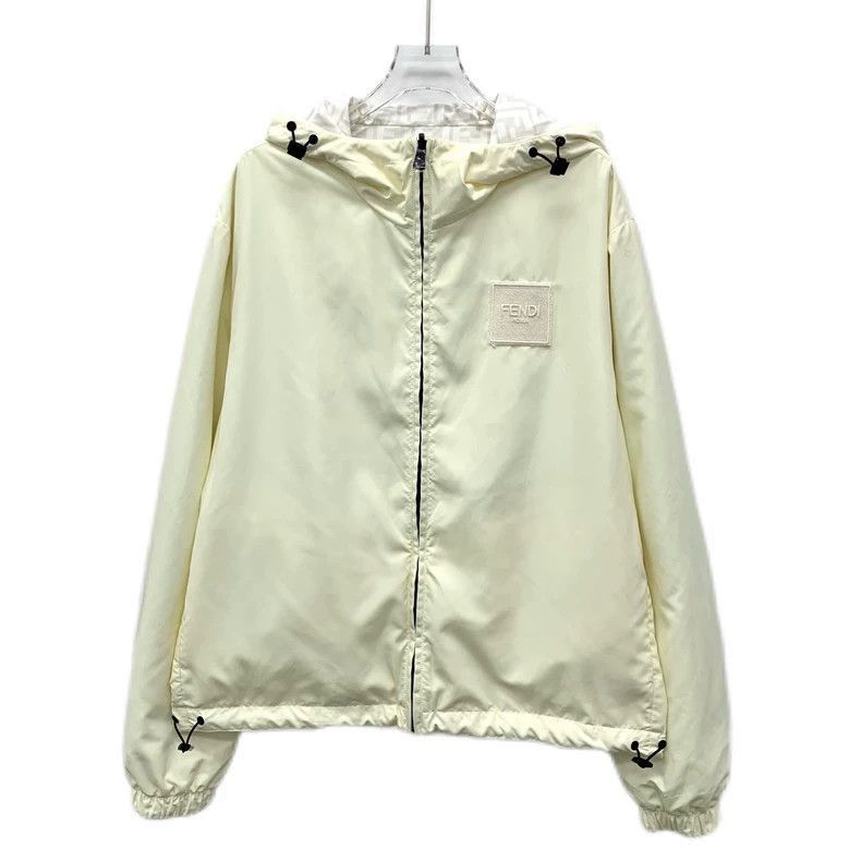 Fendi Fendi Beige Logo Reversible Hooded Jacket Size US S / EU 44-46 / 1 - 3 Thumbnail
