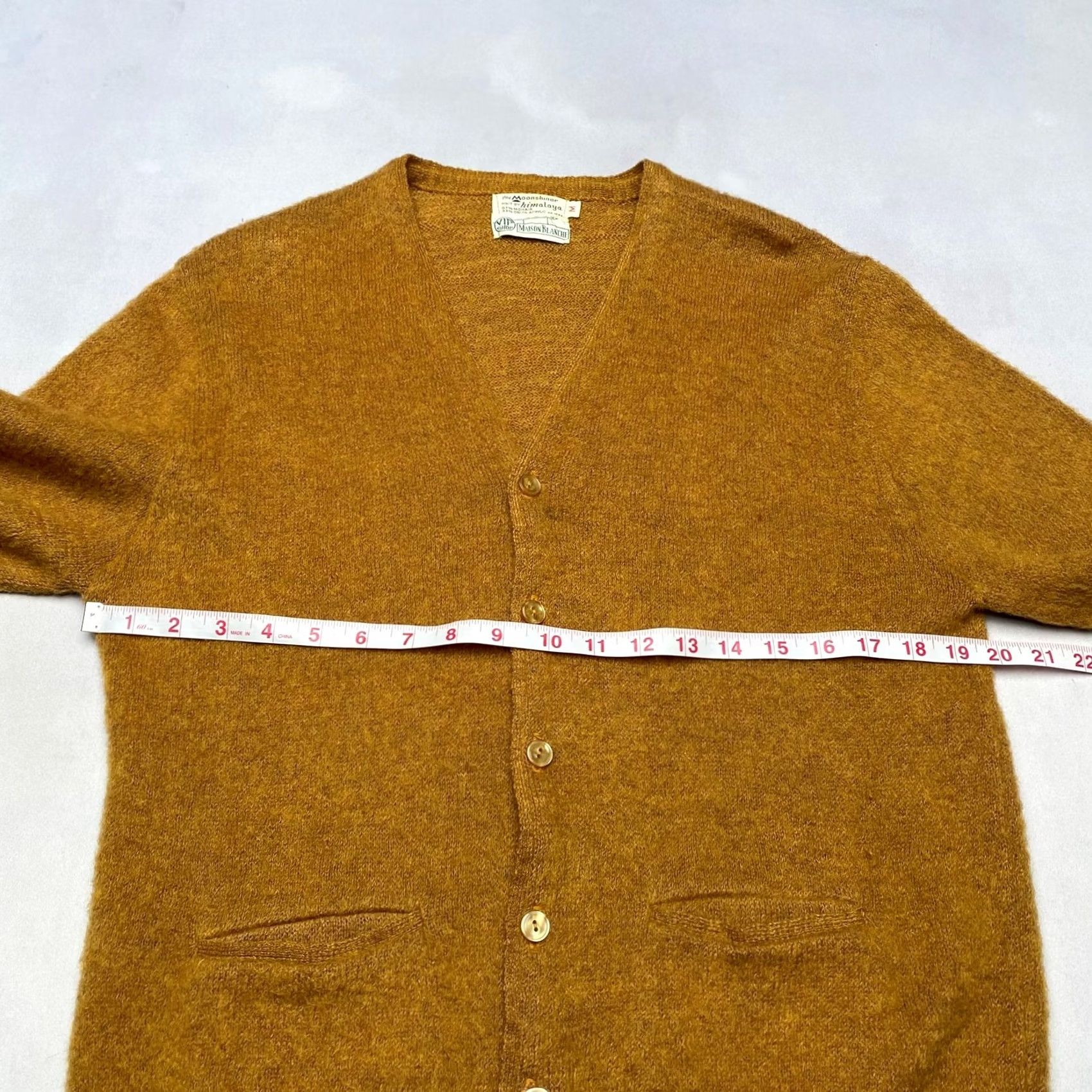Vintage VINTAGE Moonshiner Cardigan Mens M Tan 60s The Knit Himalaya Mohair Maison Blanche Size US M / EU 48-50 / 2 - 5 Thumbnail