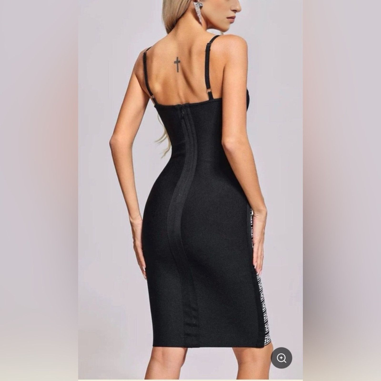 Other Elegant Black and White Geometric Bodycon Glam Dress size S Size S / US 4 / IT 40 - 2 Thumbnail