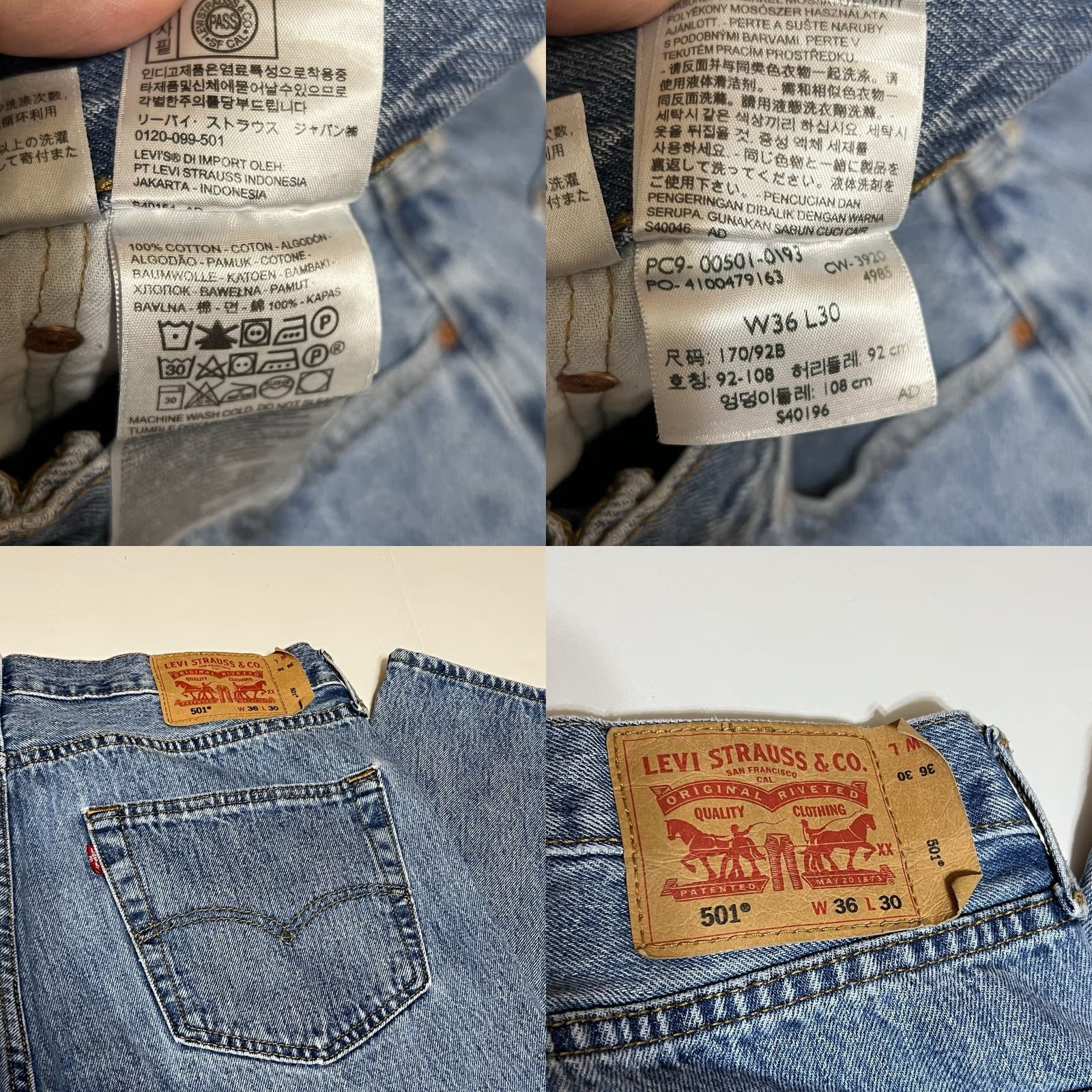 Levi's Levi's 501 Jeans Mens Regular Straight Denim Button Fly 36x29 Blue Cotton 501 Series Pockets Vintage NoMen Size US 36 / EU 52 - 8 Thumbnail