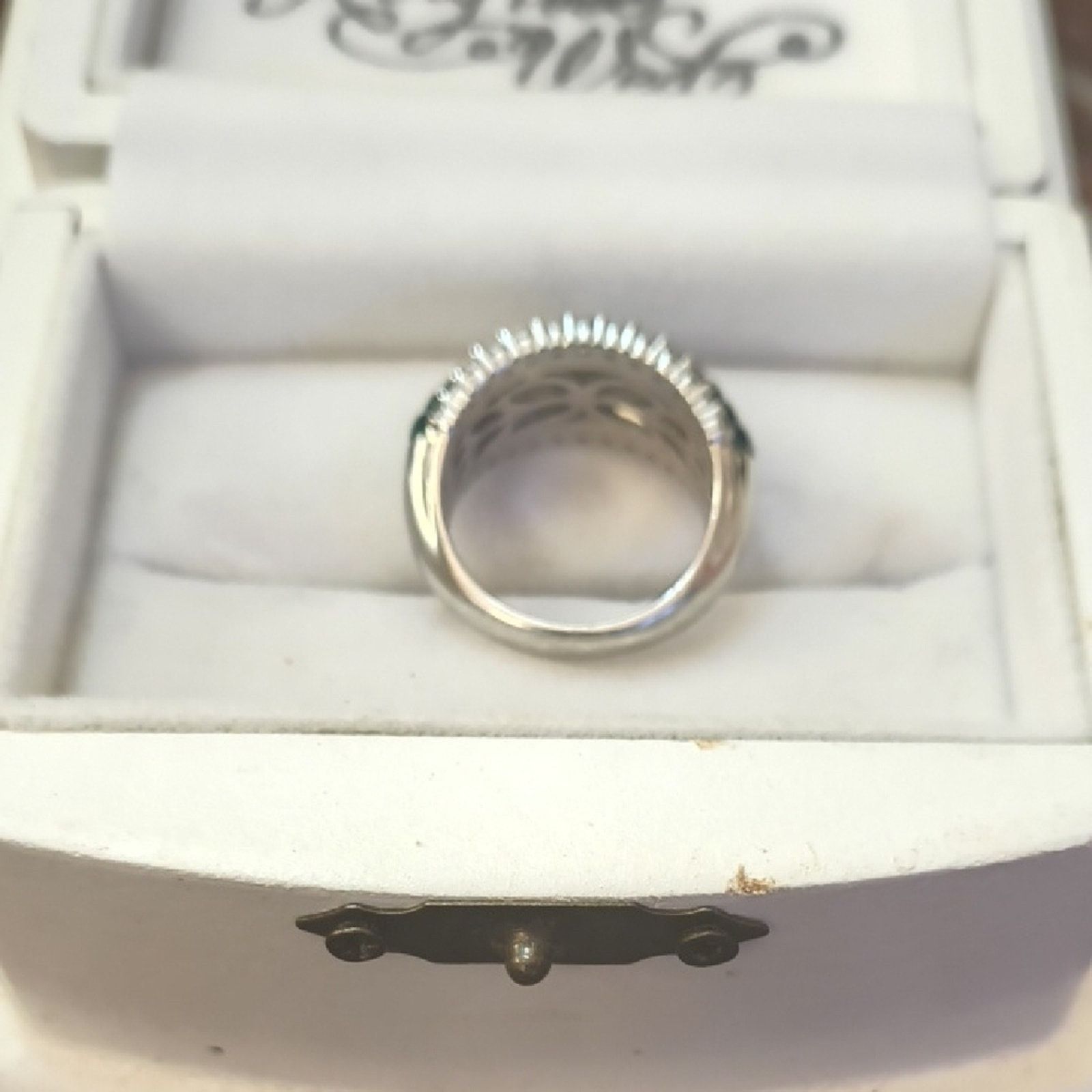 Other D'Joy Sterling Silver Green & Created Diamond Ring - Size 8 Size ONE SIZE - 7 Thumbnail