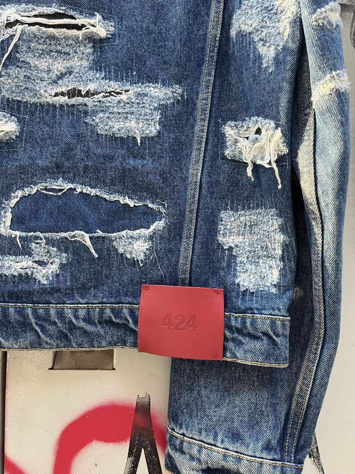 424 424 distressed denim jacket made in japan Size US M / EU 48-50 / 2 - 7 Thumbnail