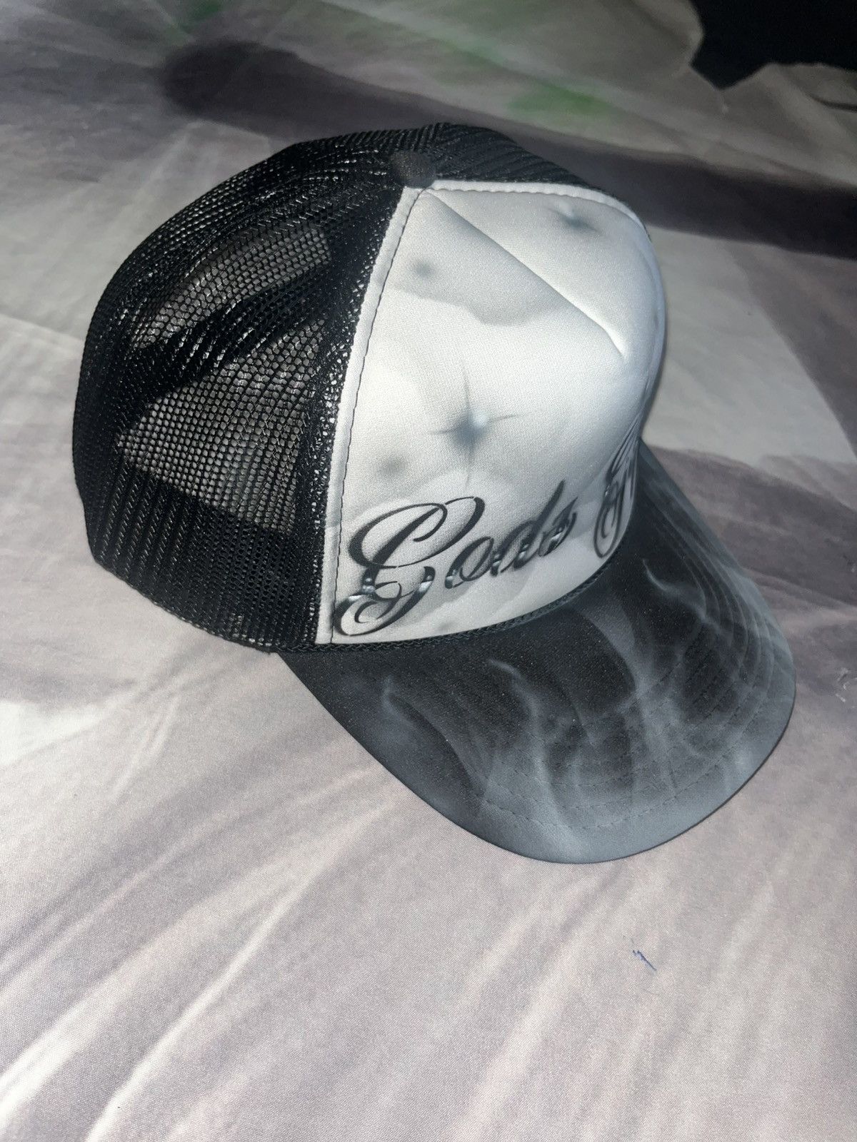 Other GODS GIFT Airbrushed 5 panel SnapBack Trucker Hat handpaintd Size ONE SIZE - 3 Thumbnail