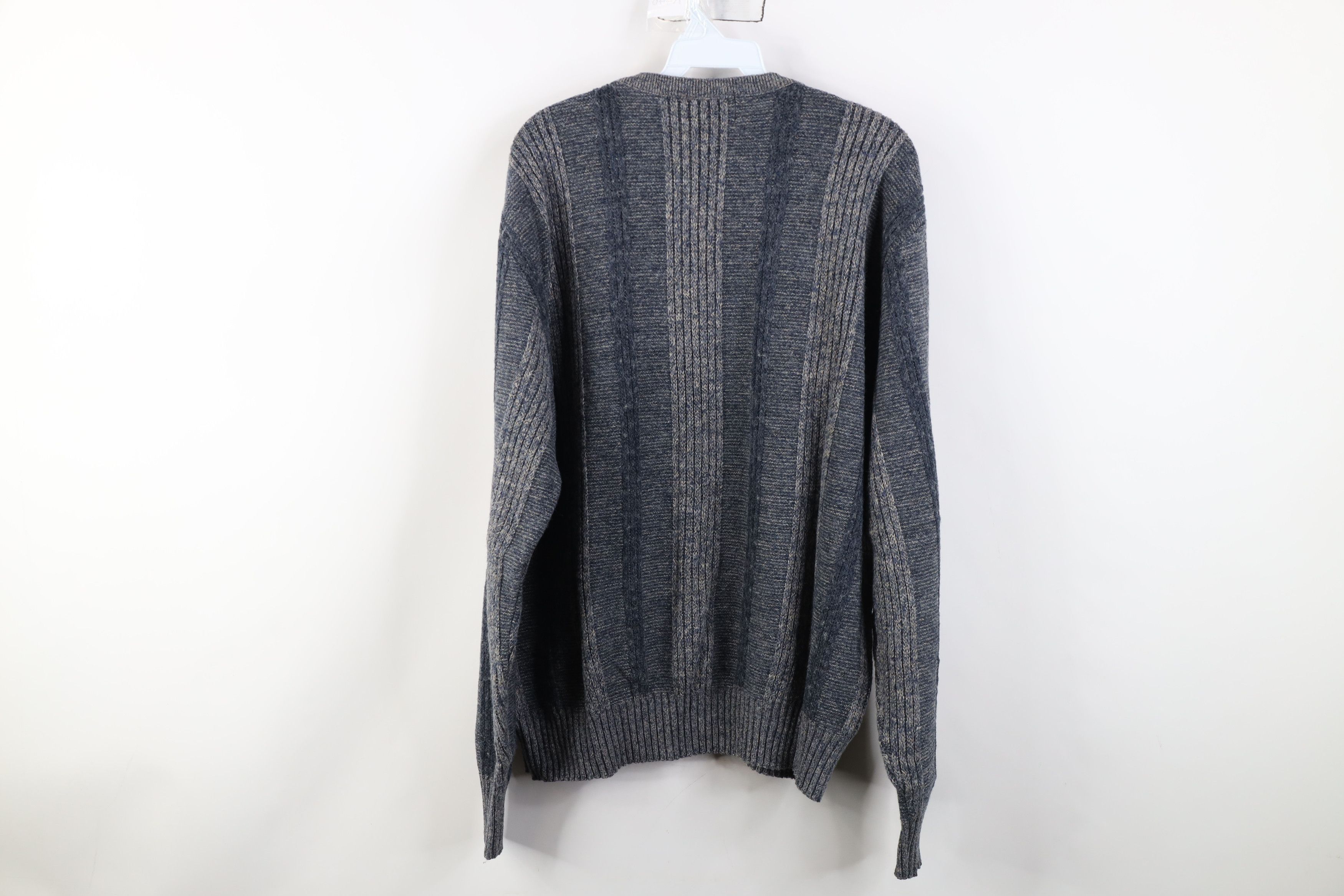 Vintage Vintage 70s Streetwear Ribbed Knit V-Neck Sweater Blue USA Size US XXL / EU 58 / 5 - 10 Thumbnail