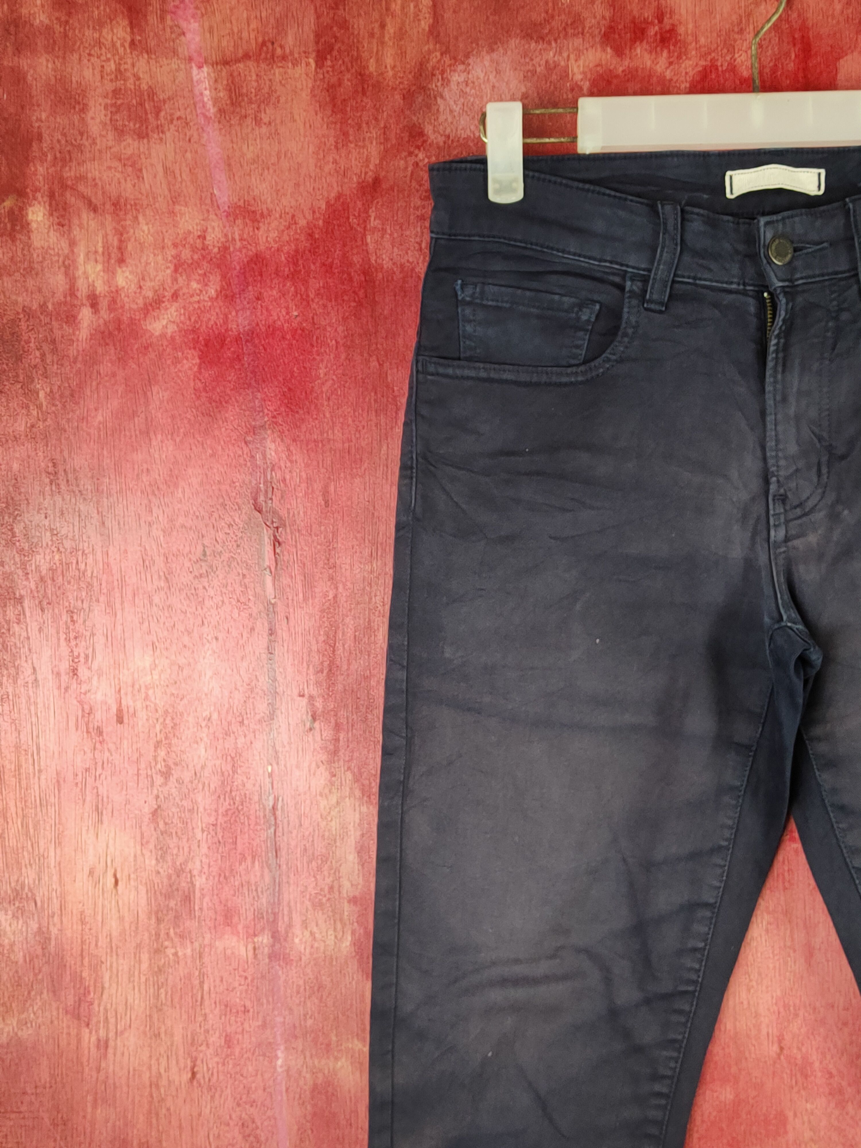 Japanese Brand Uniqlo Dark Blue faded Multipocket Soft Jeans #S1409 Size US 29 - 3 Thumbnail