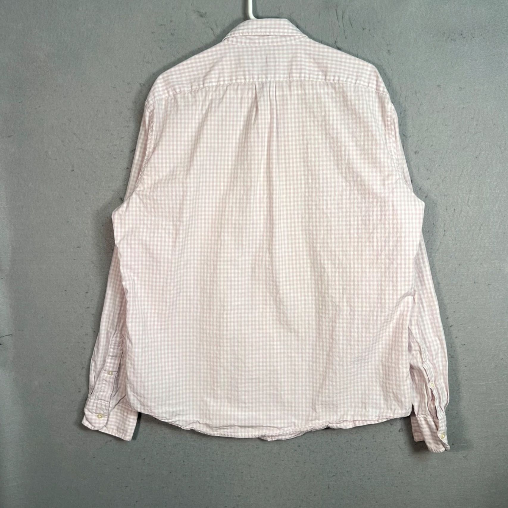 J.Crew J.CREW Mens XL Slim Fit Secret Wash Shirt Pink Gingham 100% Cotton Button-Down Long Sleeve Casual, Business Mens Size US XL / EU 56 / 4 - 2 Thumbnail