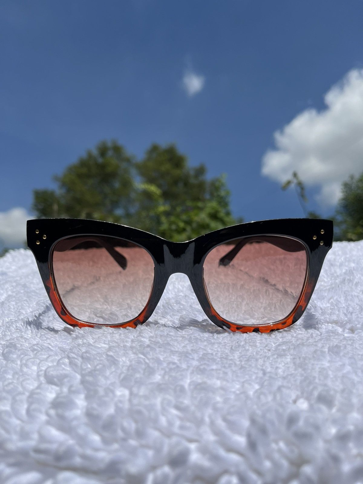Vintage Tortoise Shell Ombré Toned Oversized Sunglasses Size ONE SIZE - 2 Thumbnail