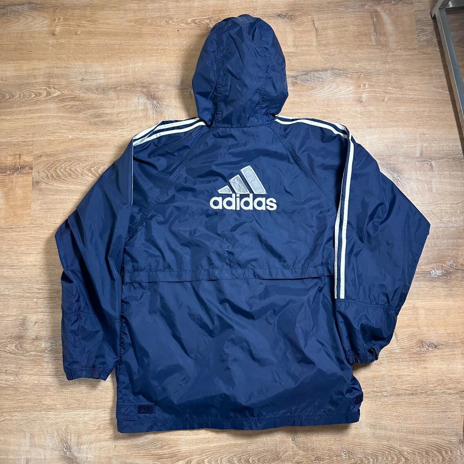 Adidas Vintage 90s Y2k Adidas Windbreaker Mens Medium Navy Blue Size US M / EU 48-50 / 2 - 2 Thumbnail