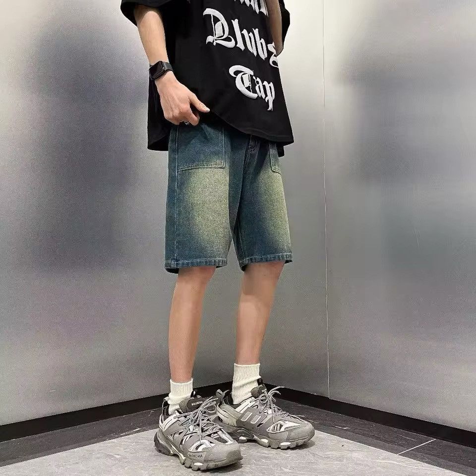 Japanese Brand × Jean Retro style washed straight leg denim shorts Size US 31 - 4 Thumbnail
