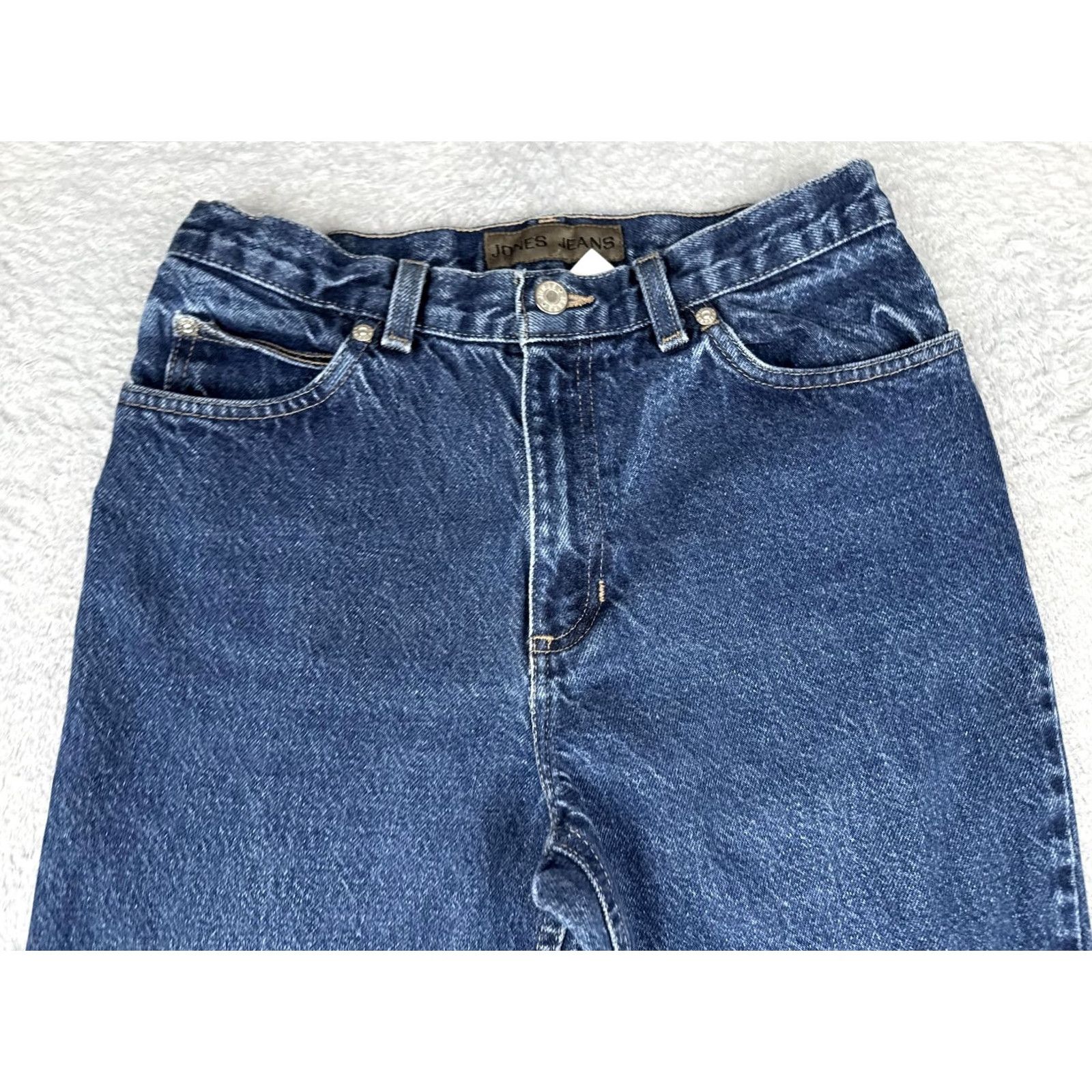 Jones New York Jones Jeans Womens Jeans Bootcut 6 Blue Medium Wash 29 Inseam 26 Waist Denim 100% Cotton Mid Rise Three-Pocket Zipper Button Distressed? No Size 28" / US 6 / IT 42 - 4 Thumbnail