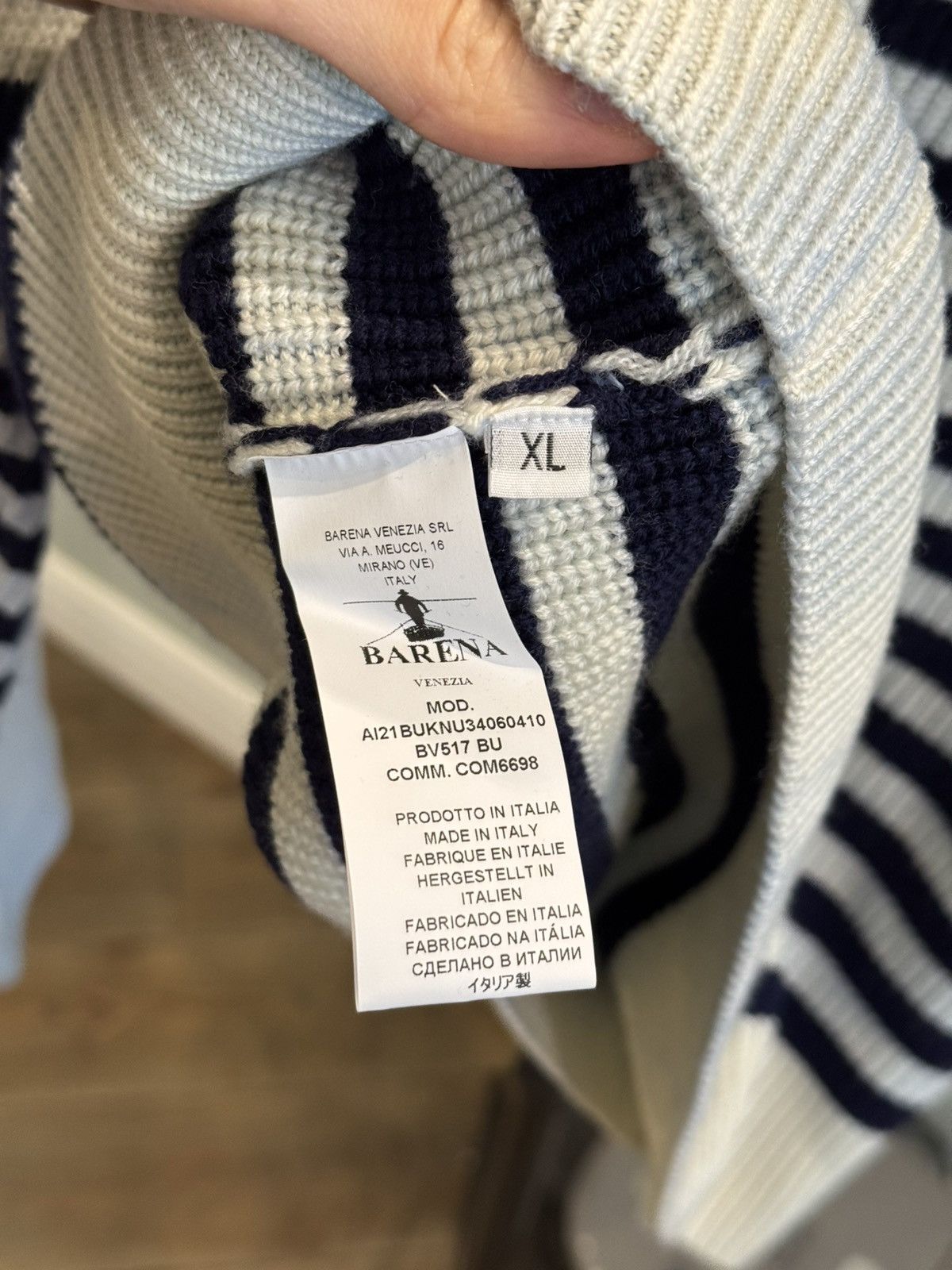 Barena Barena - Tie-Dyed Striped Ribbed Wool Rollneck Sweater Size US XL / EU 56 / 4 - 10 Thumbnail