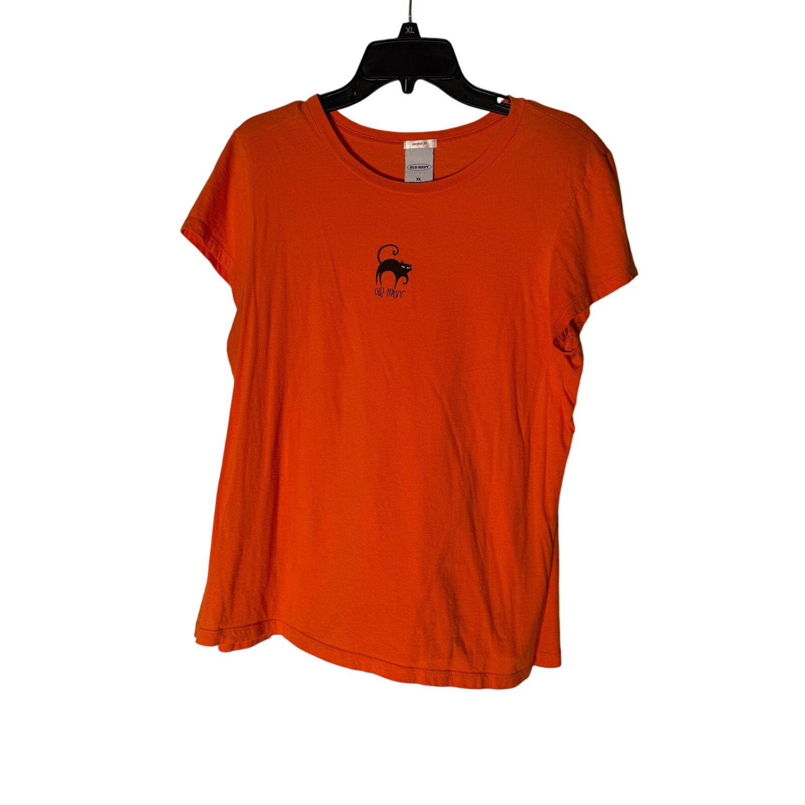Old Navy Vintage Y2K Orange Black Cat T-shrit Fitted Women's XL Size XL / US 12-14 / IT 48-50 - 1 Thumbnail